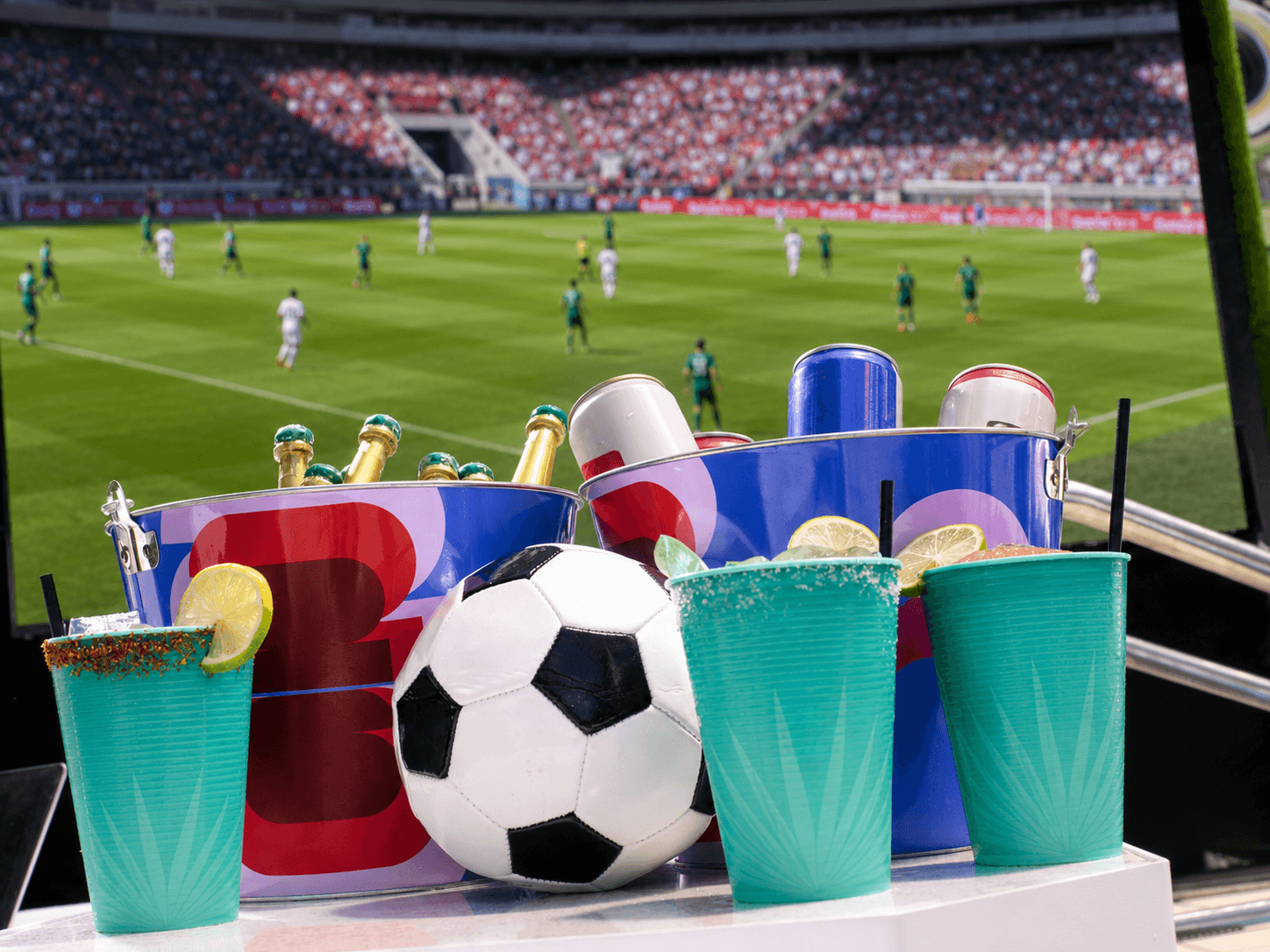 soccer and drainks