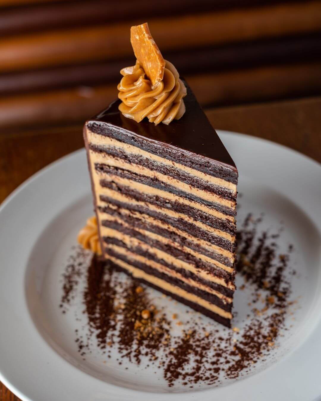 20 layer chocolate and peanut butter cake
