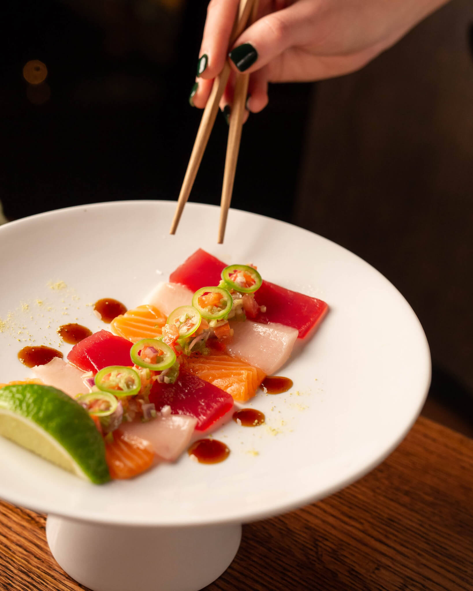 Trio of Salmon, Tuna & Yellowtail Sashimi