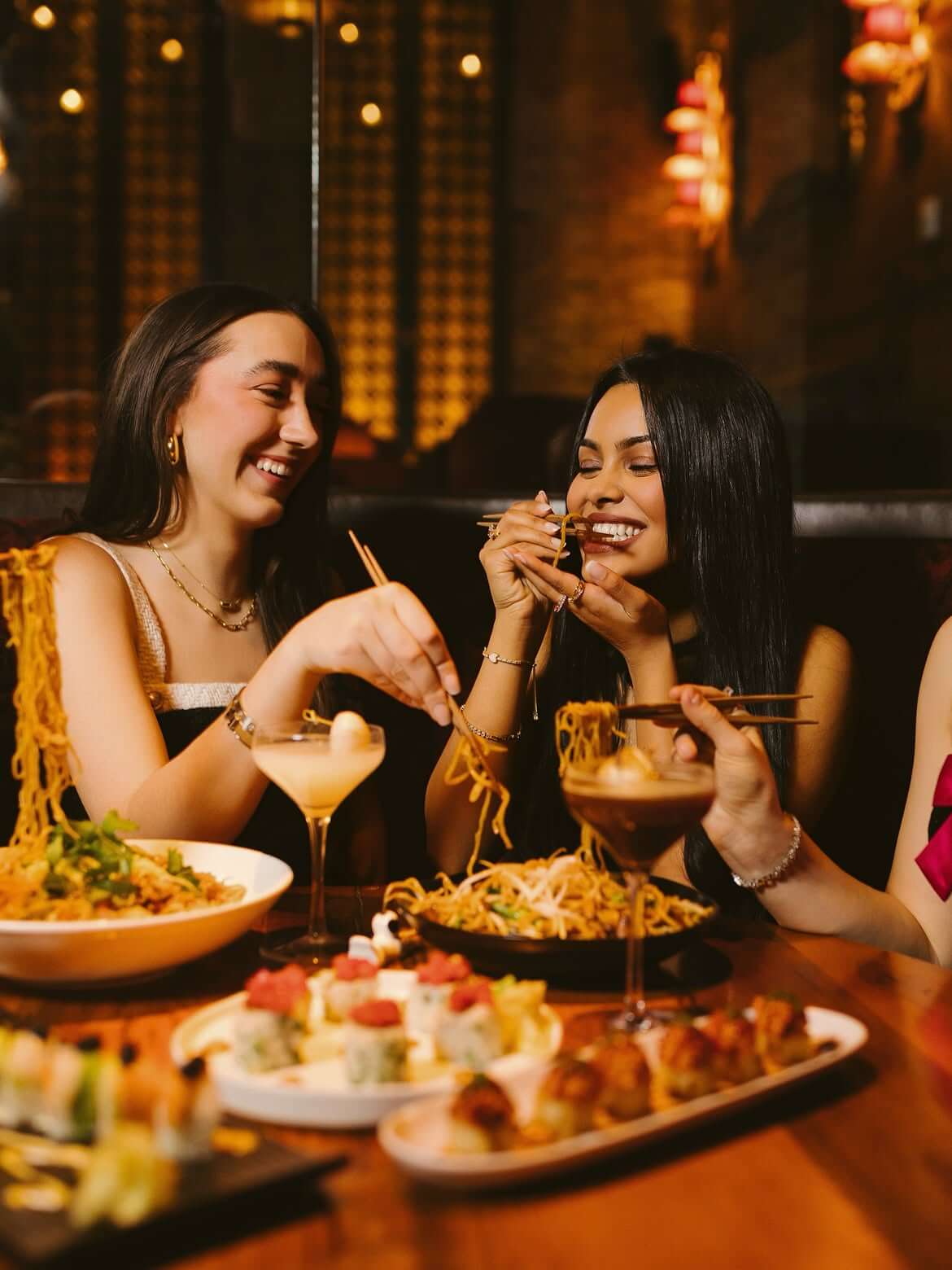 girls eating brunch at TAO