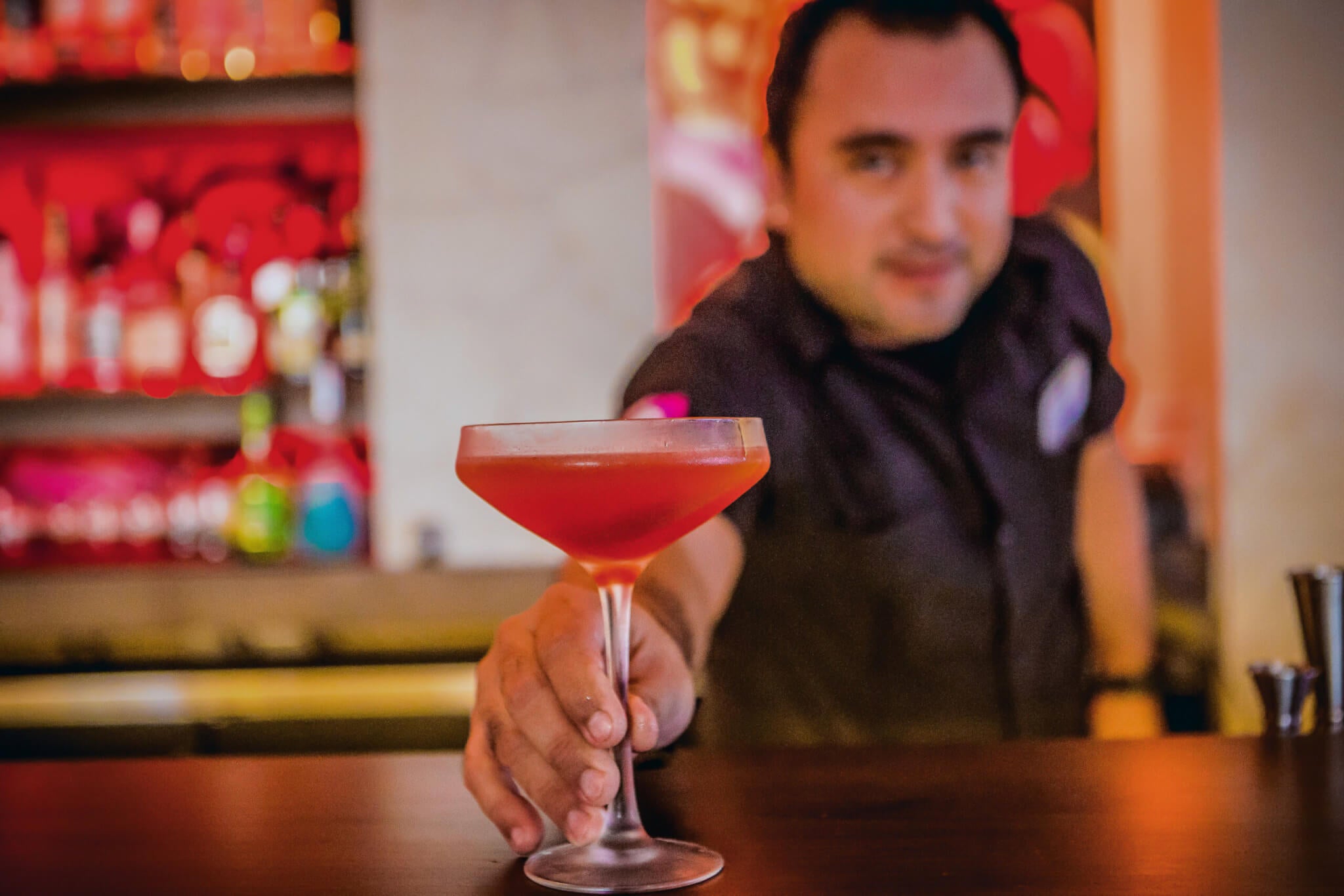 Bartender Serving Cocktail