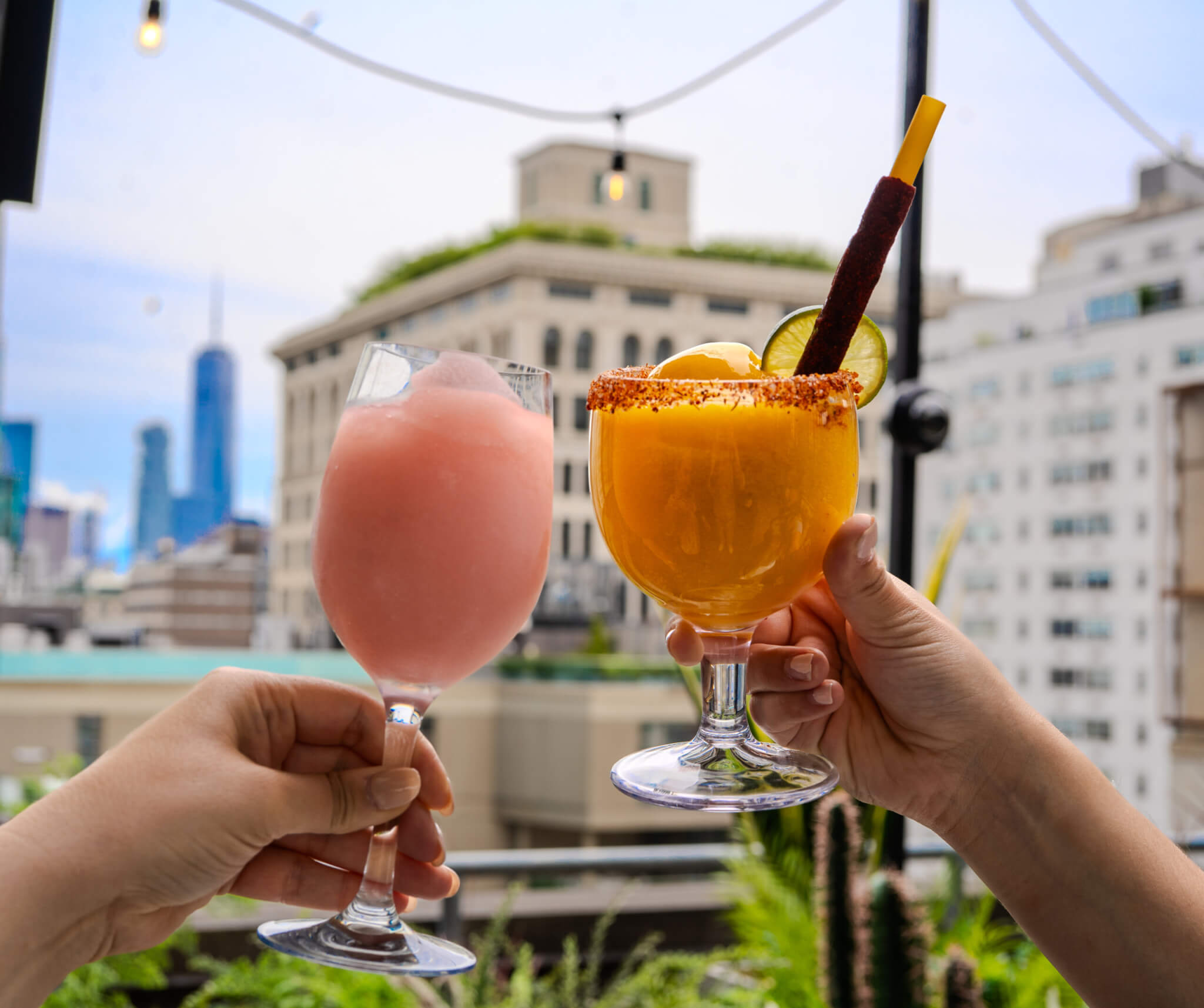 frosé and cocktail with tajin