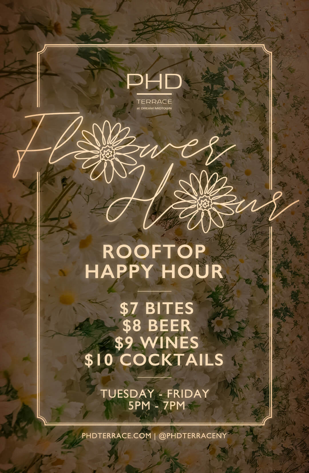 Flower Hour PHD Terrace New York Tao Group Hospitality