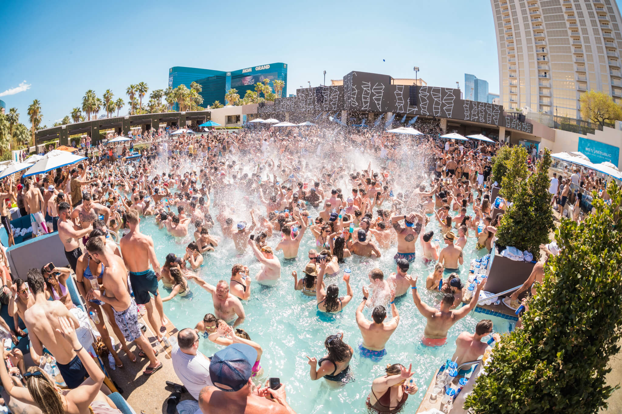 Photos of Las Vegas Pool Parties at Various Hotels As the City Reopens