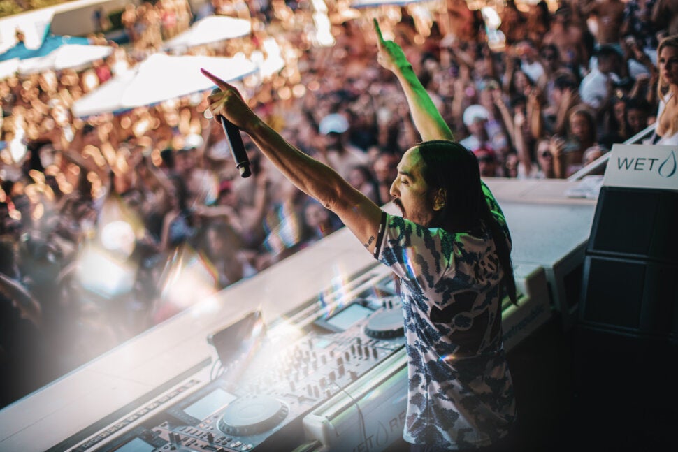 Steve Aoki at Wet Republic in DJ Booth