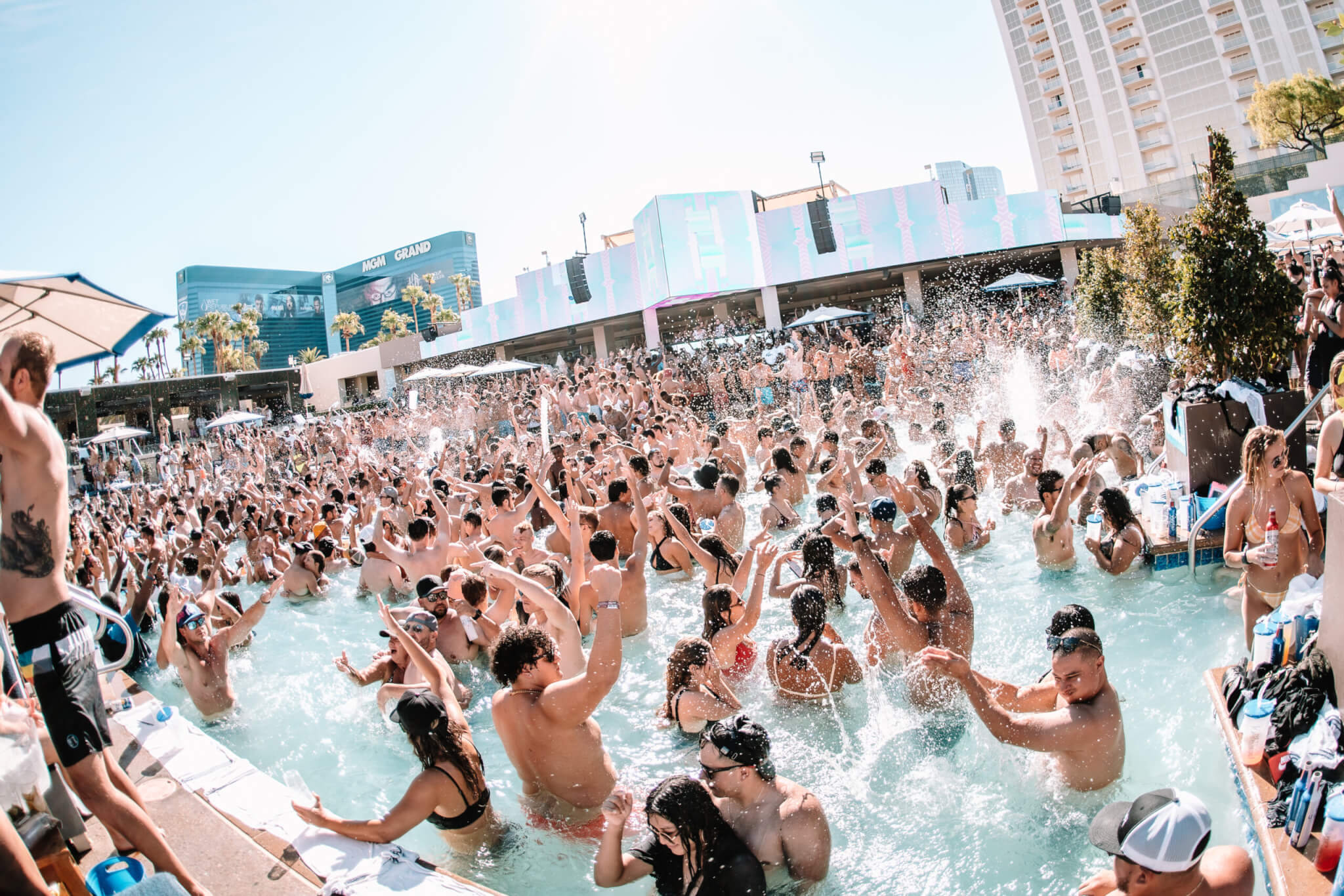 Photos of Las Vegas Pool Parties at Various Hotels As the City Reopens