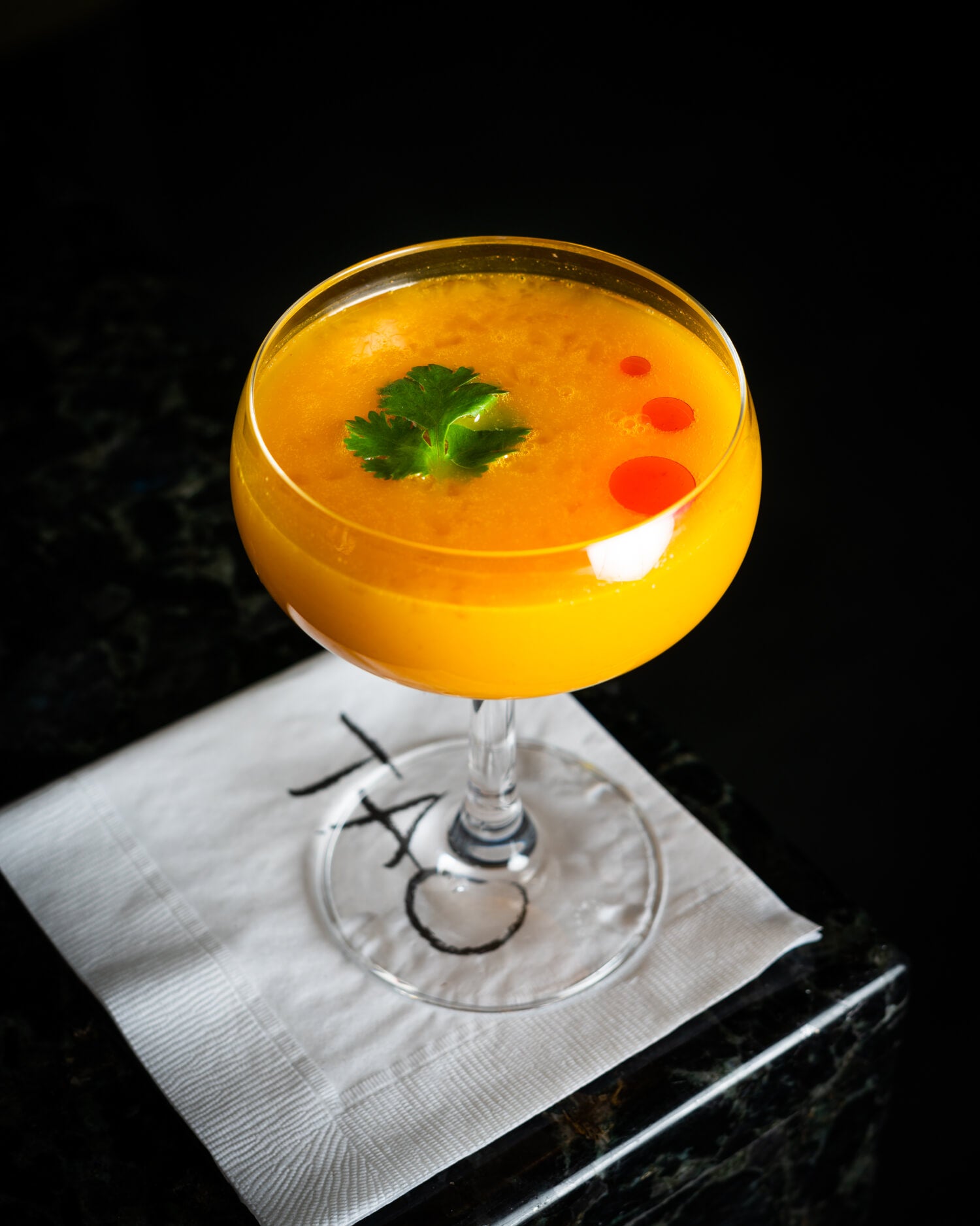 orange cocktail at tao downtown