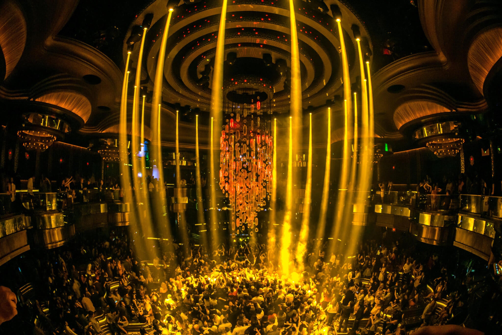 OMNIA Chandelier and Crowd