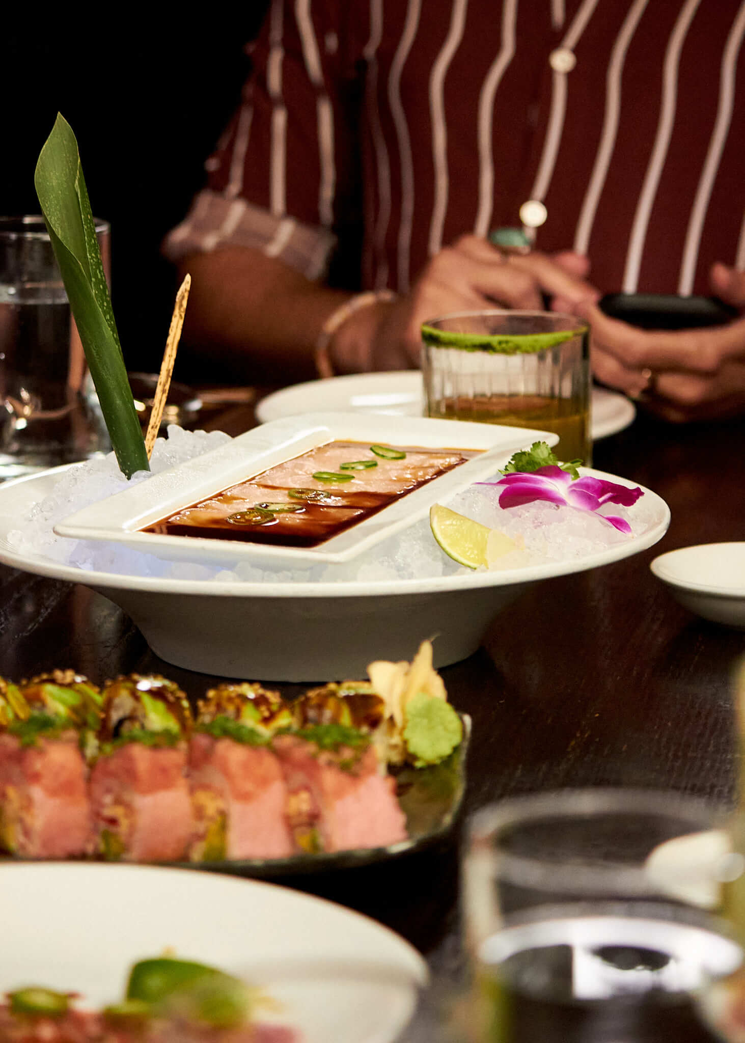 TAO Asian Bistro Las Vegas - Sushi rolls, Yellowtail Sashimi with Jalapeno and Ponzu Sauce
