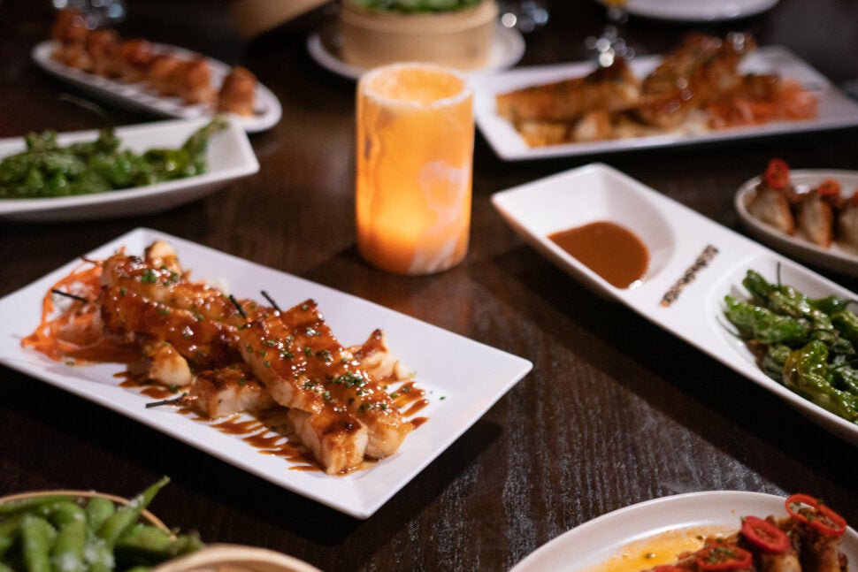 TAO Asian Bistro Las Vegas - Chicken satay and shishito peppers