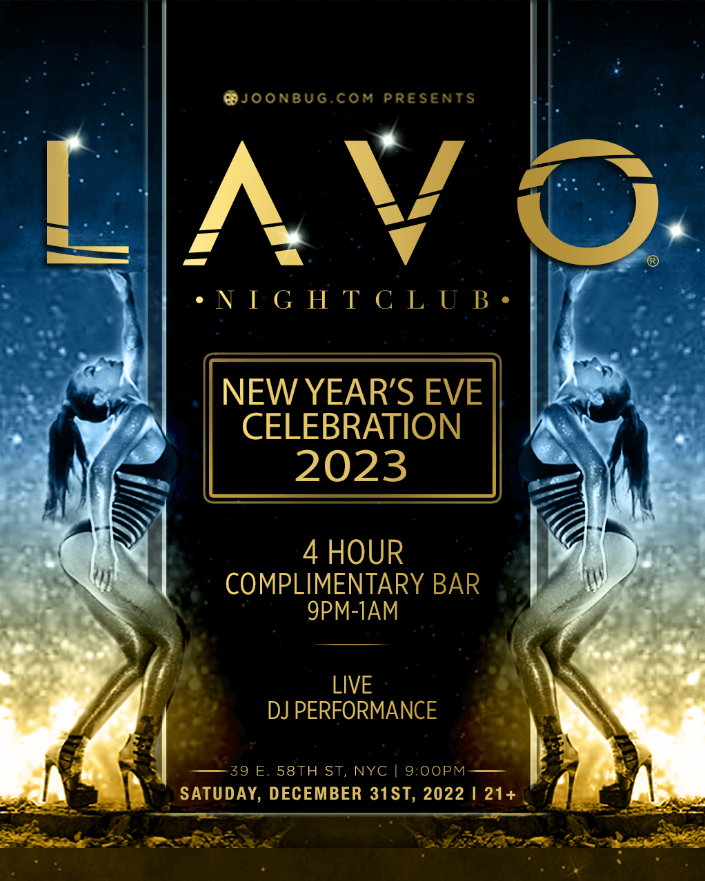 12/31/22 - New Years Eve - LAVO Nightclub - New York - Tao Group Hospitality