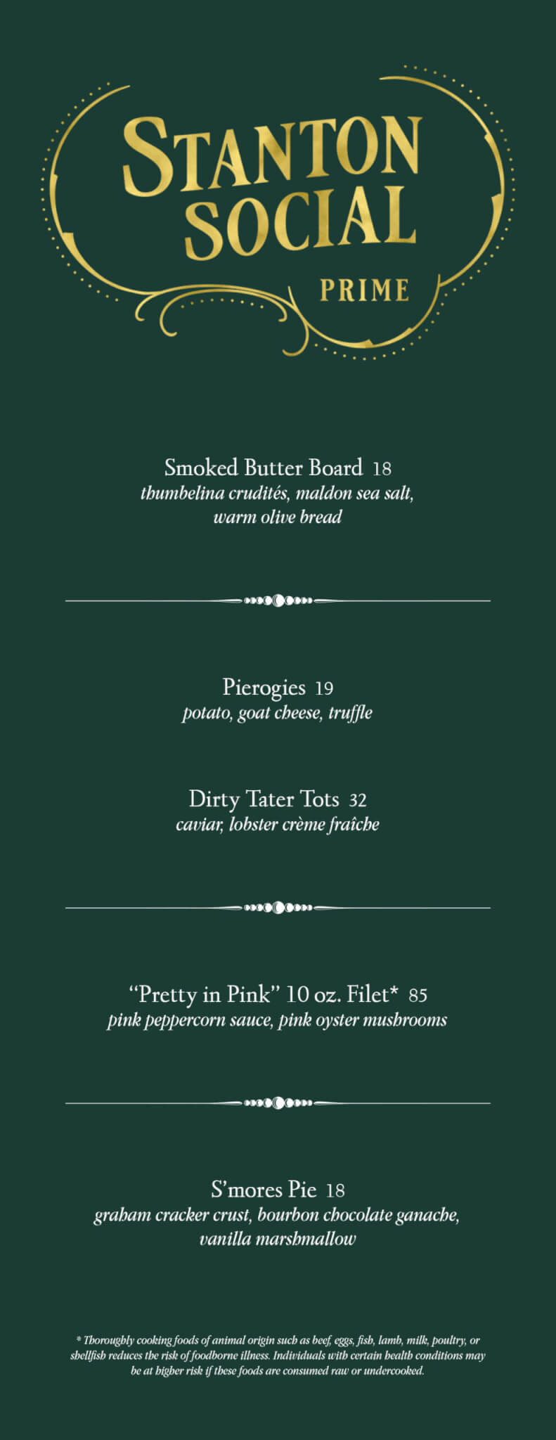 Stanton Social Menu