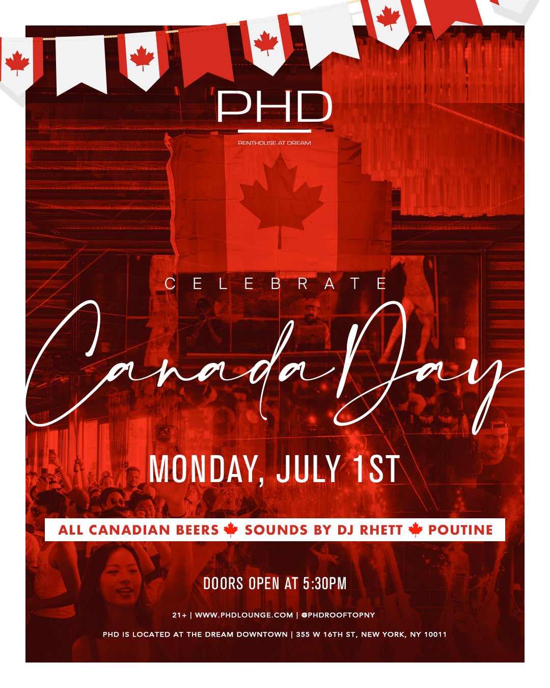 7/1/2024 Canada Day PHD Lounge Tao Group Hospitality