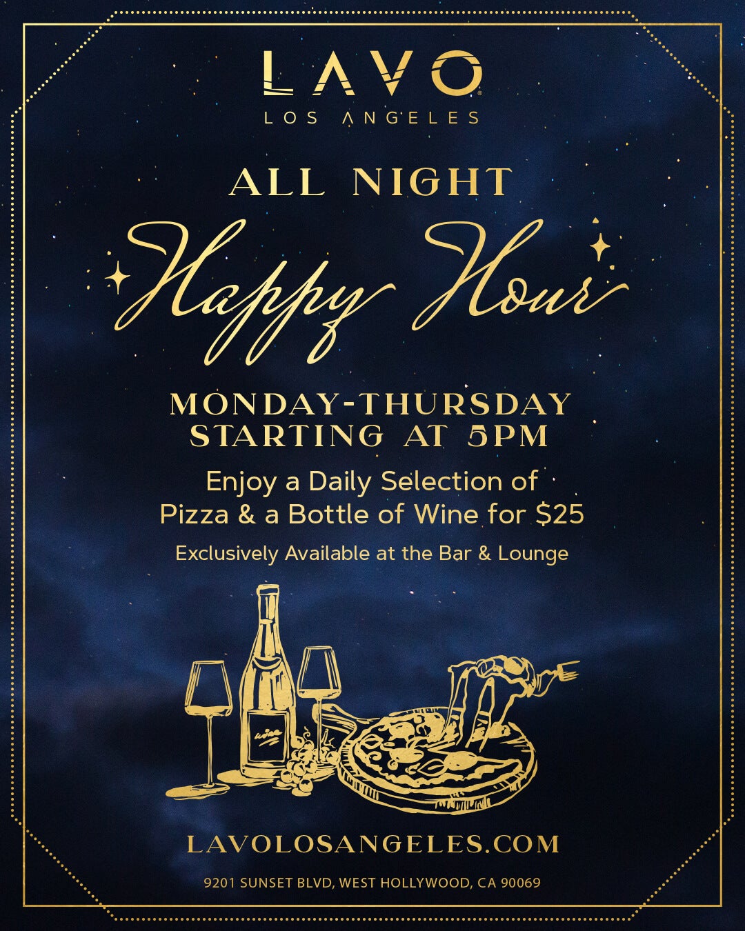 LAVO Los Angeles All Night Happy Hour