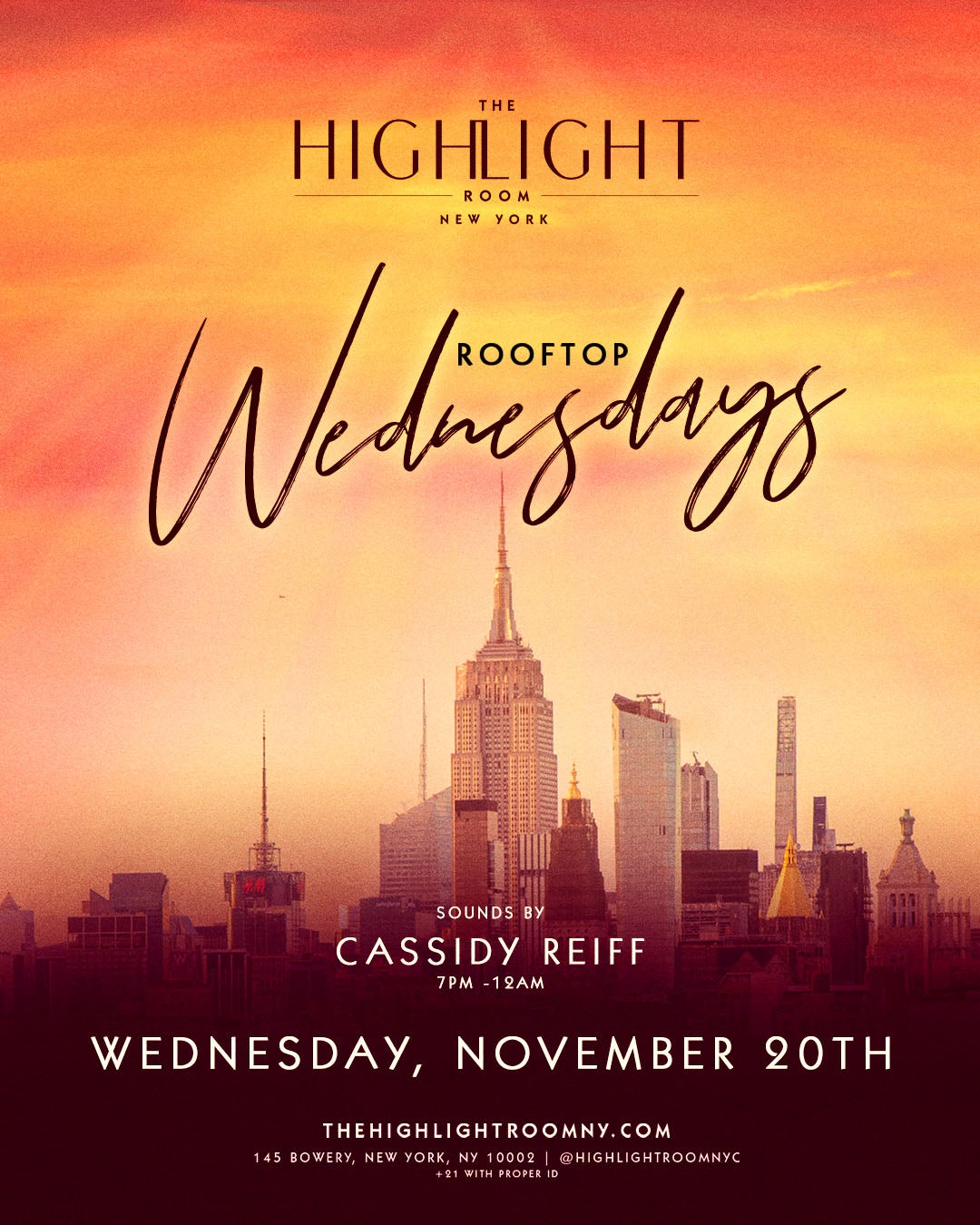 11/20/2024 – Cassidy Reiff – The Highlight Room