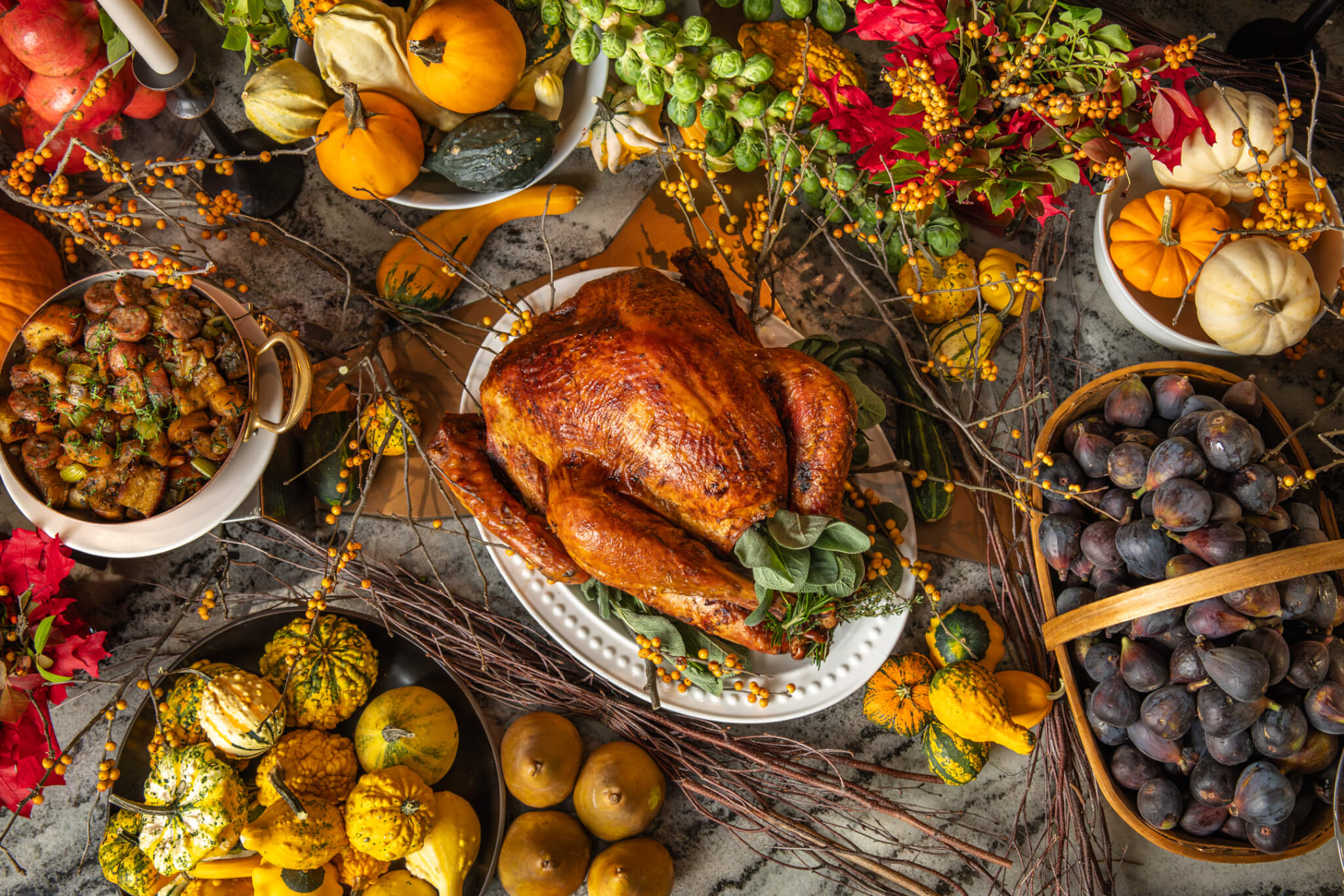turkey and pumpkins