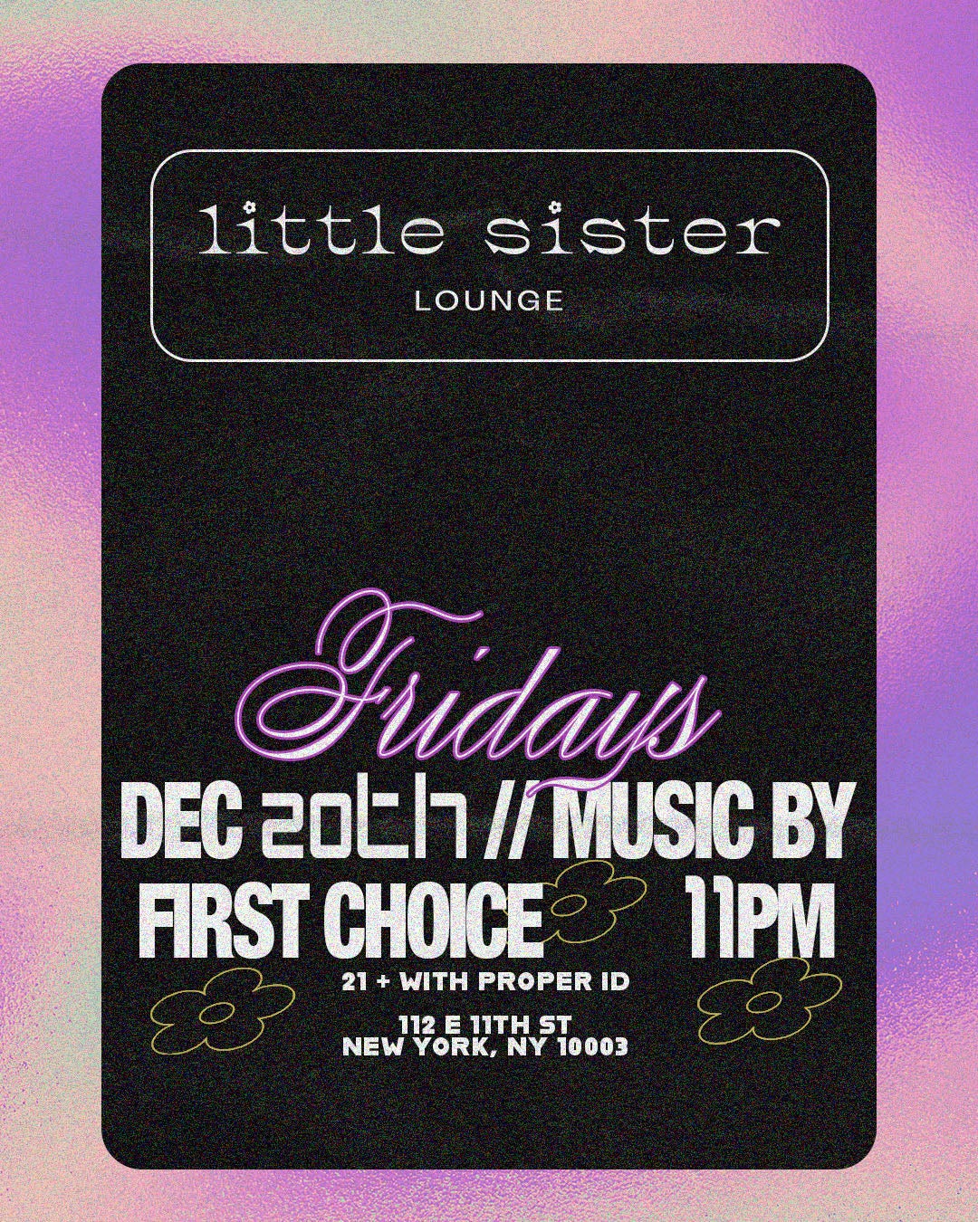 12/20/2024 – First Choice – Little Sister Lounge