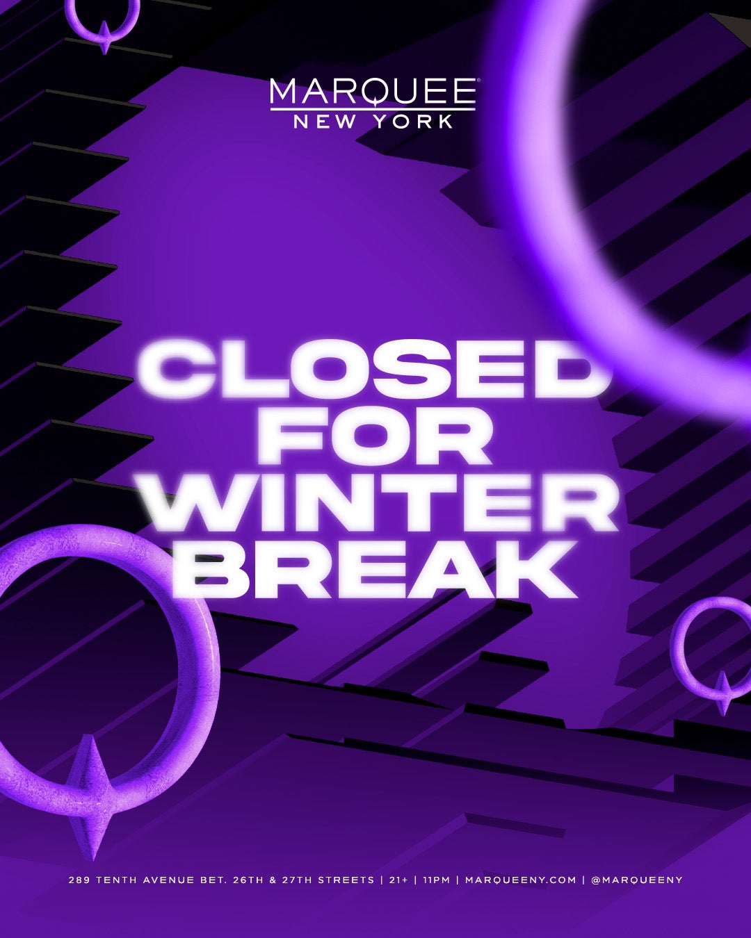 1/1/2025 – Closed For Winter Break – Marquee