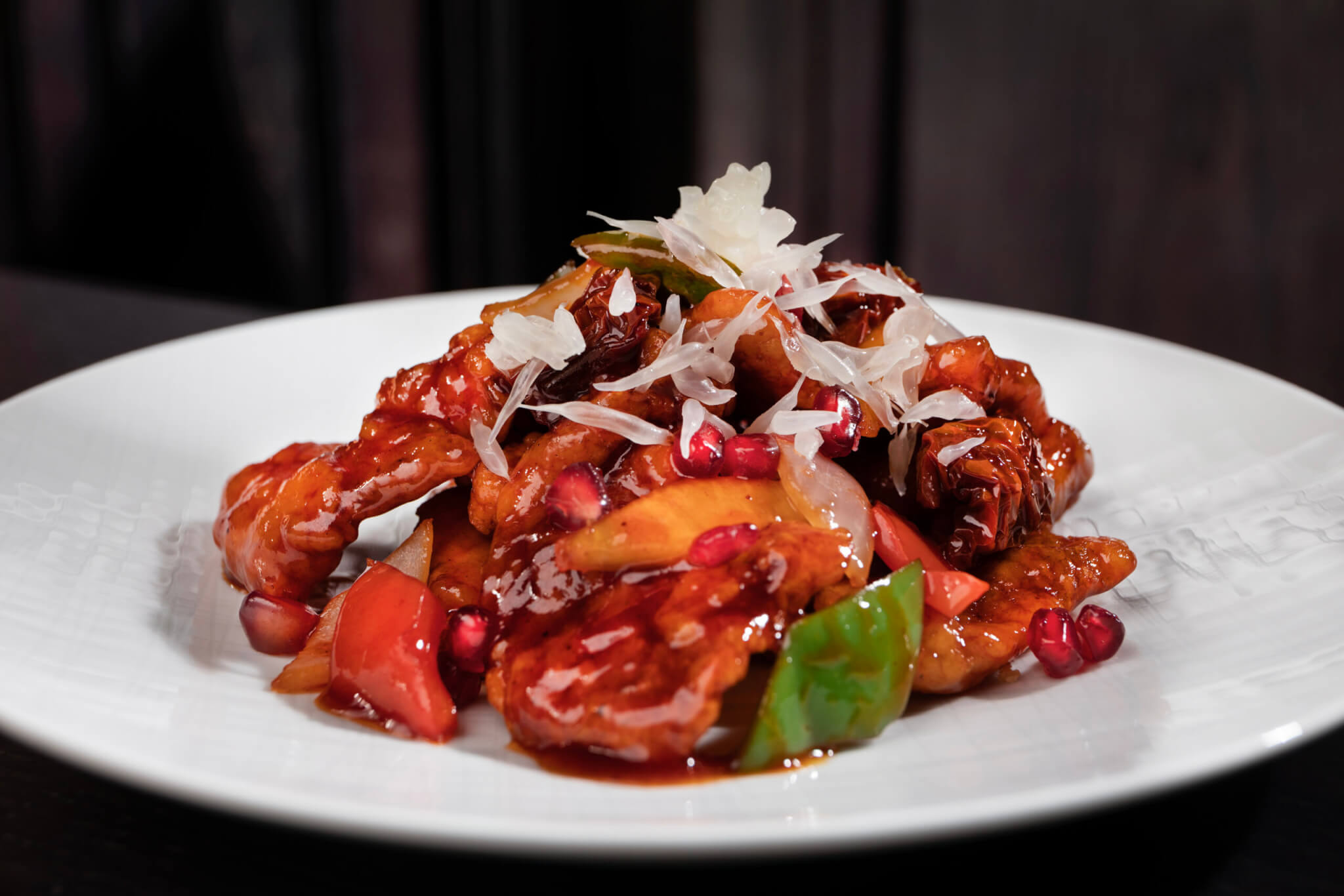 Sweet and sour chicken with pomegranate