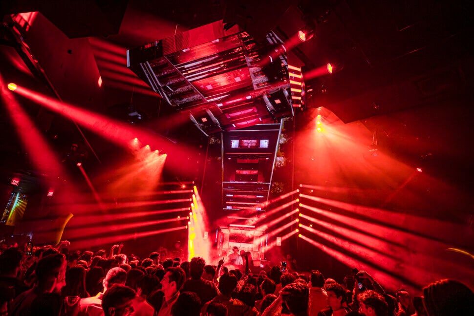 Marquee Nightclub Las Vegas crowd with LED screens