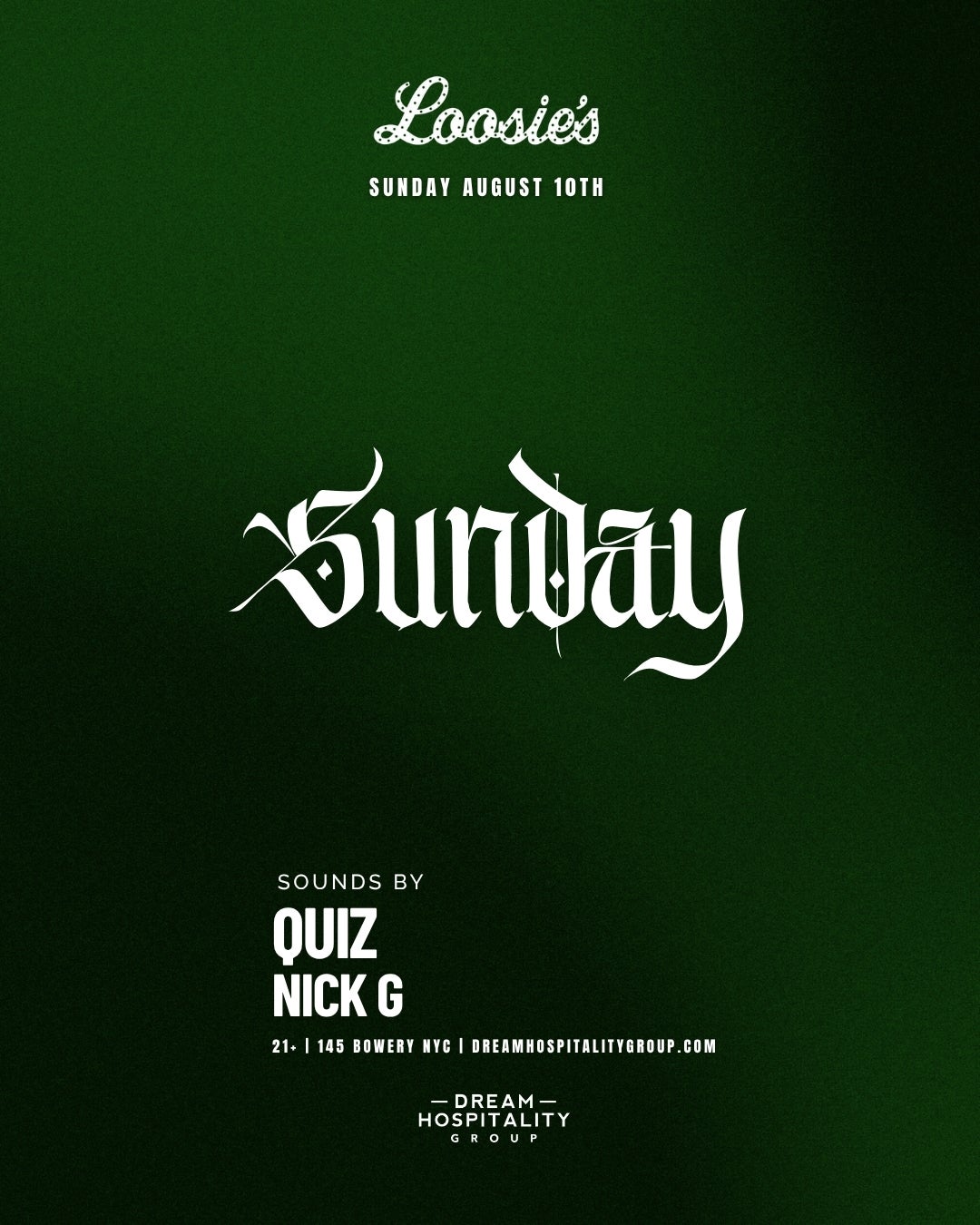 8/10/2025 – Sunday Night  – Loosie’s Nightclub