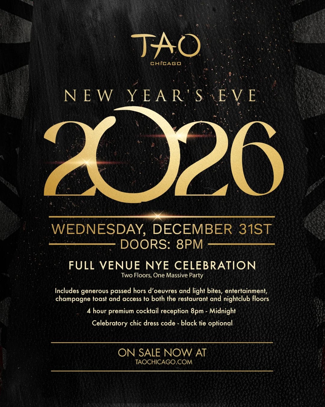 12/31/2025 – New Year’s Eve 2026 – TAO Nightclub