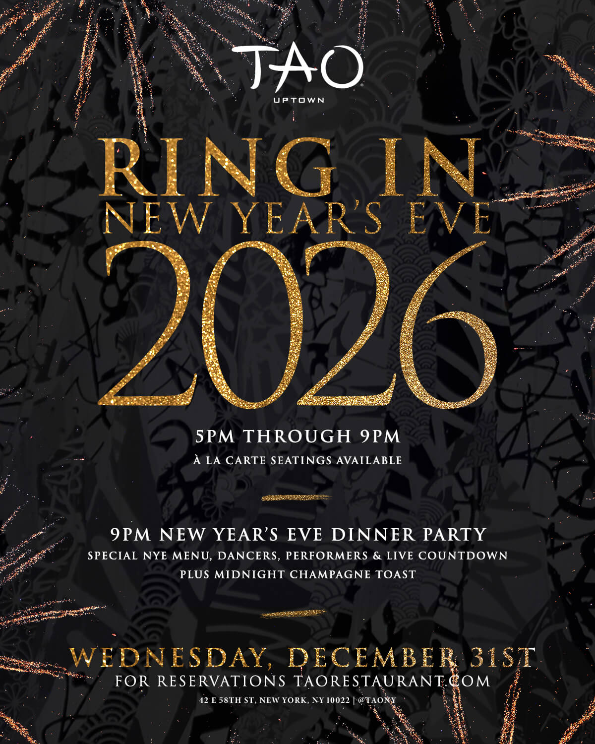 12/31/2025 – New Year’s Eve – TAO Uptown