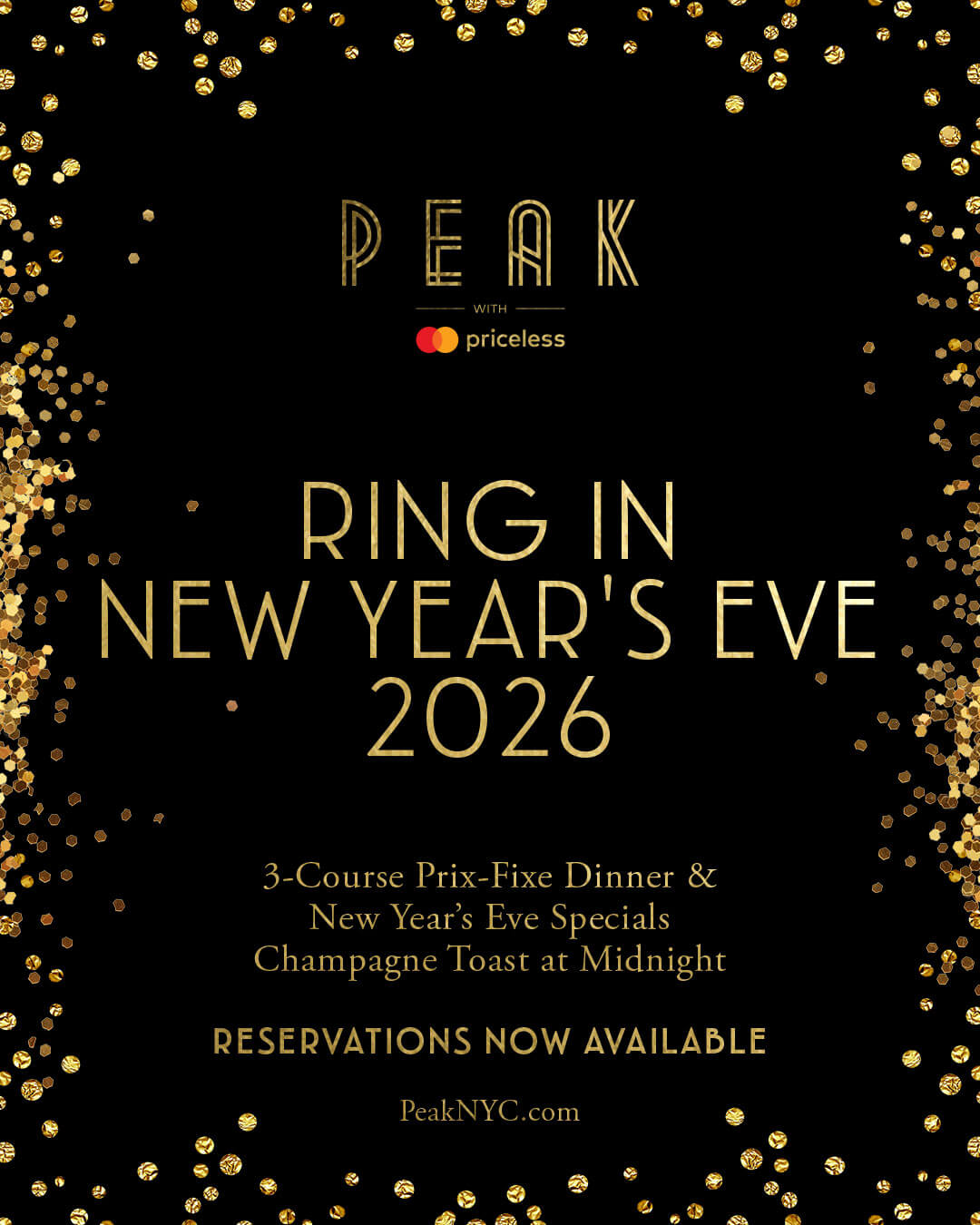 12/31/2025 – New Year’s Eve – Peak with Priceless