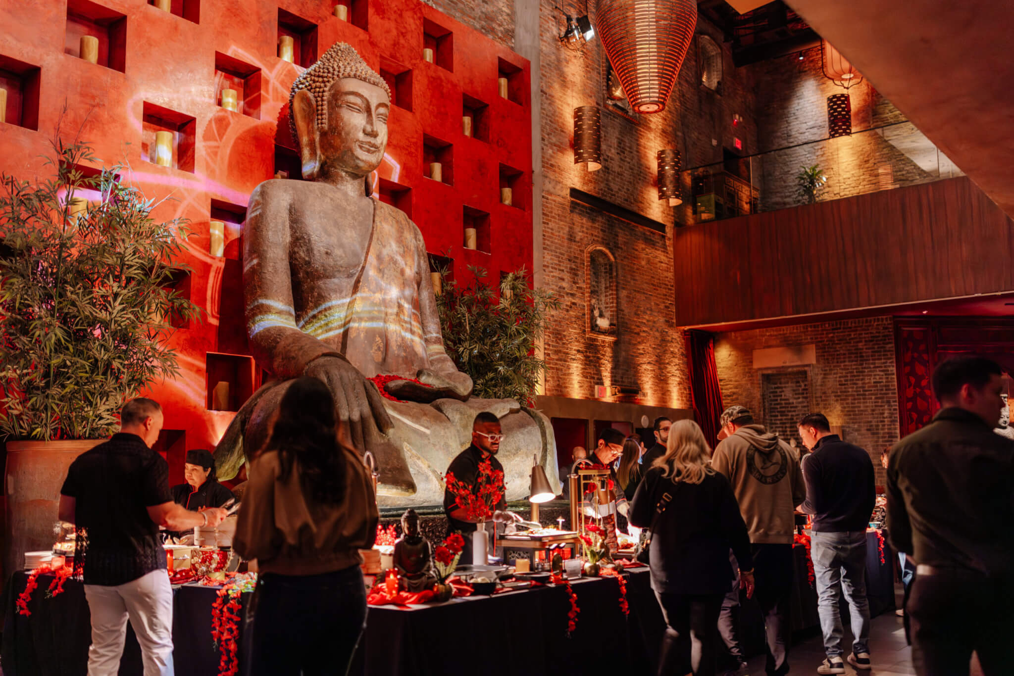 People at the Buffet Station