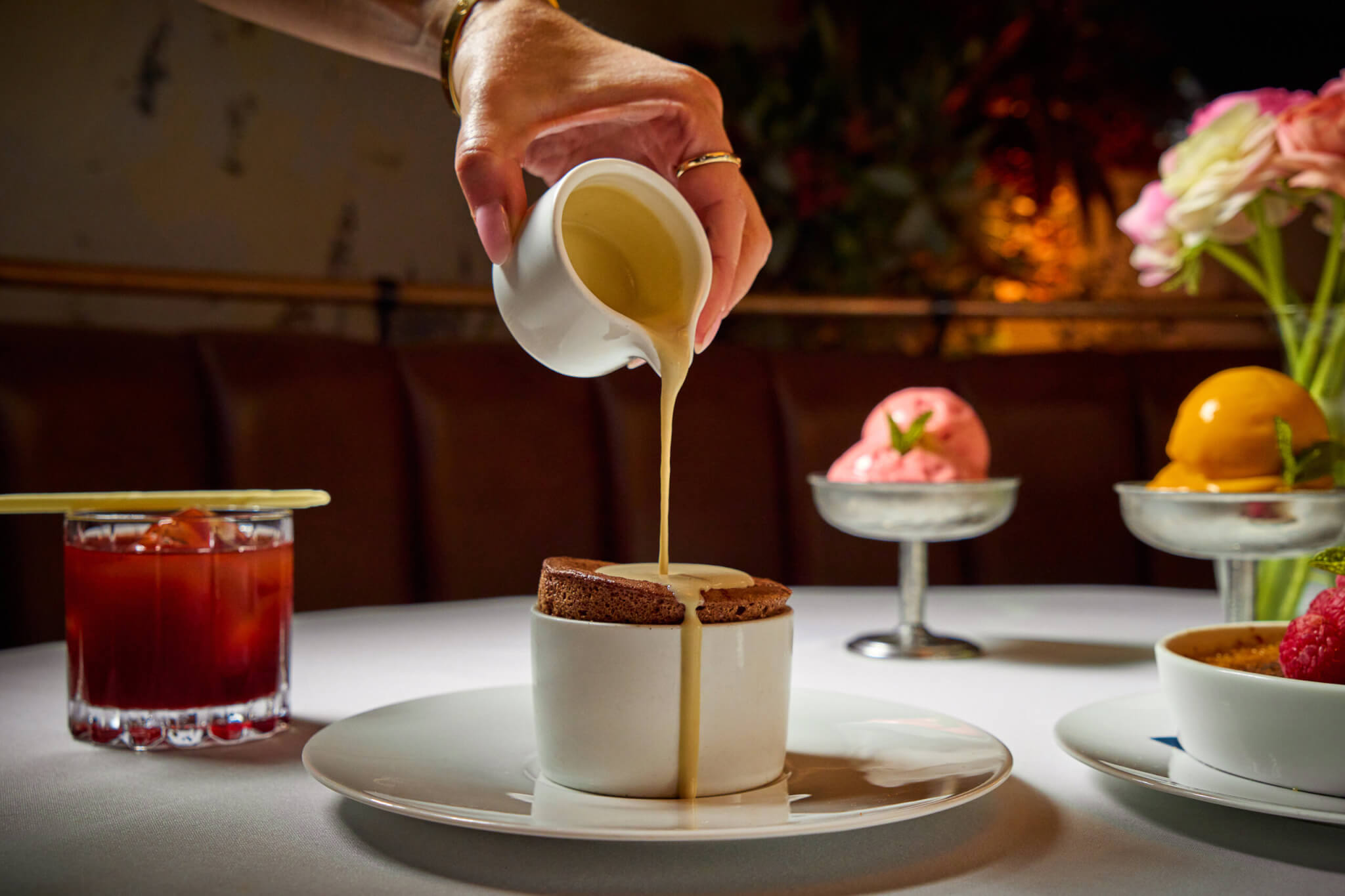 dessert with drizzle