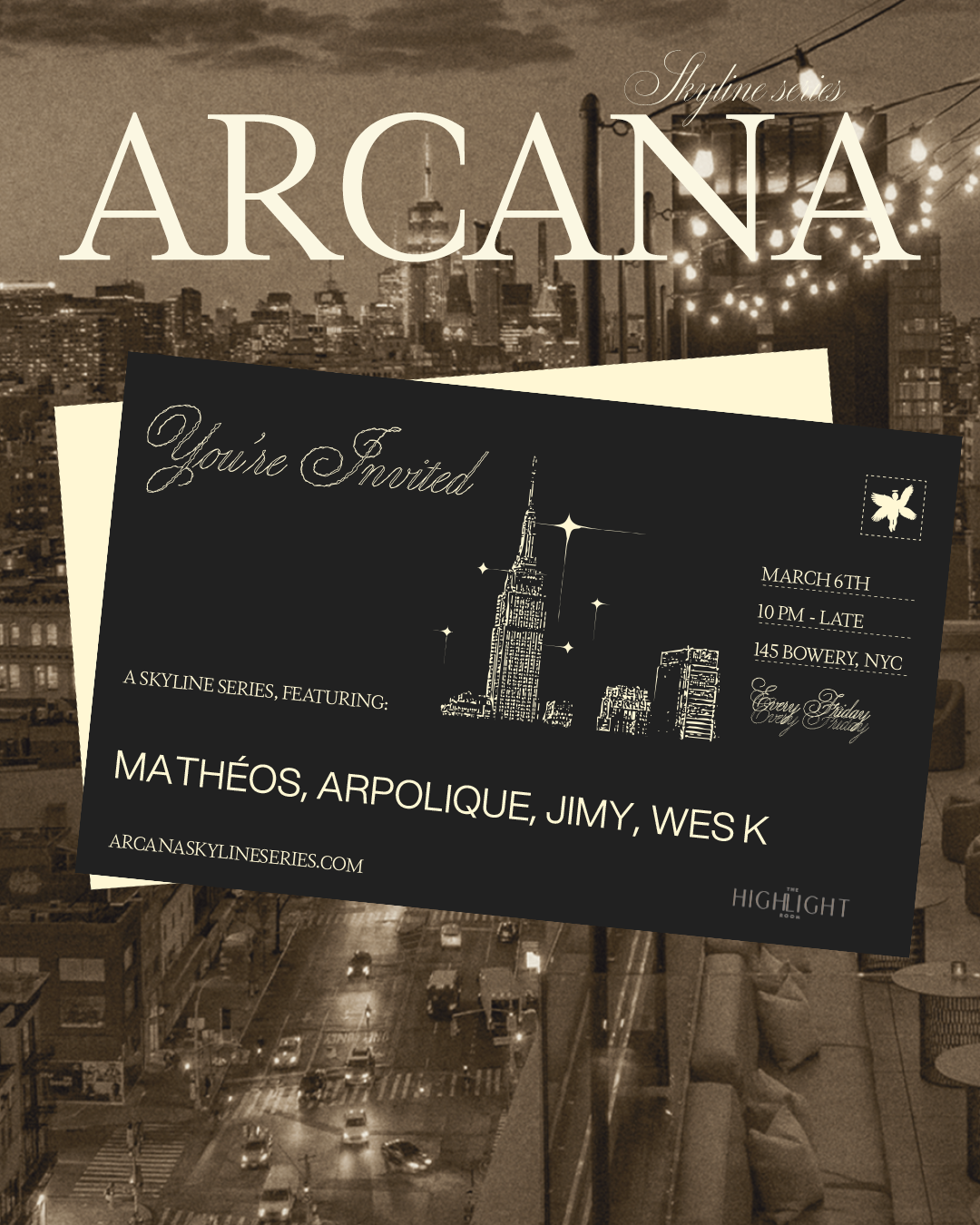 3/6/2026 – Arcana Skyline Series – The Highlight Room