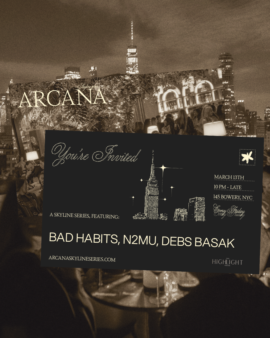 3/13/2026 – Arcana Skyline Series – The Highlight Room