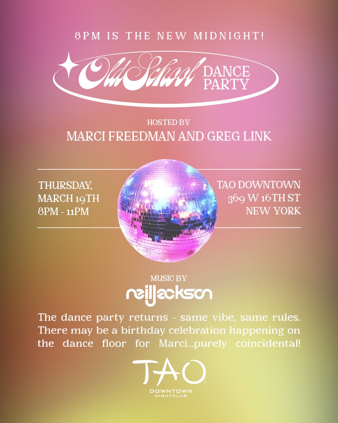 3/19/2026 – Old School Dance Party – TAO Downtown Nightclub