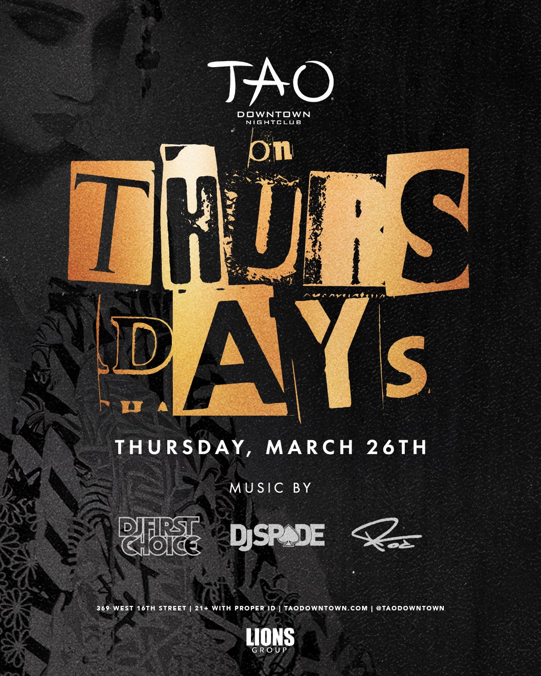 3/26/2026 – Spade – TAO Downtown Nightclub