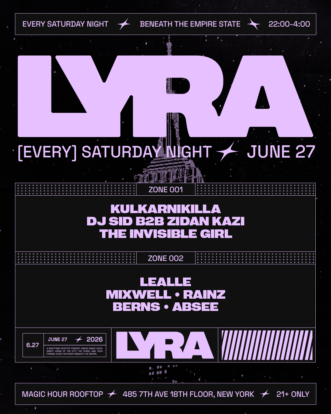 Lyra Rooftop Party | Saturdays