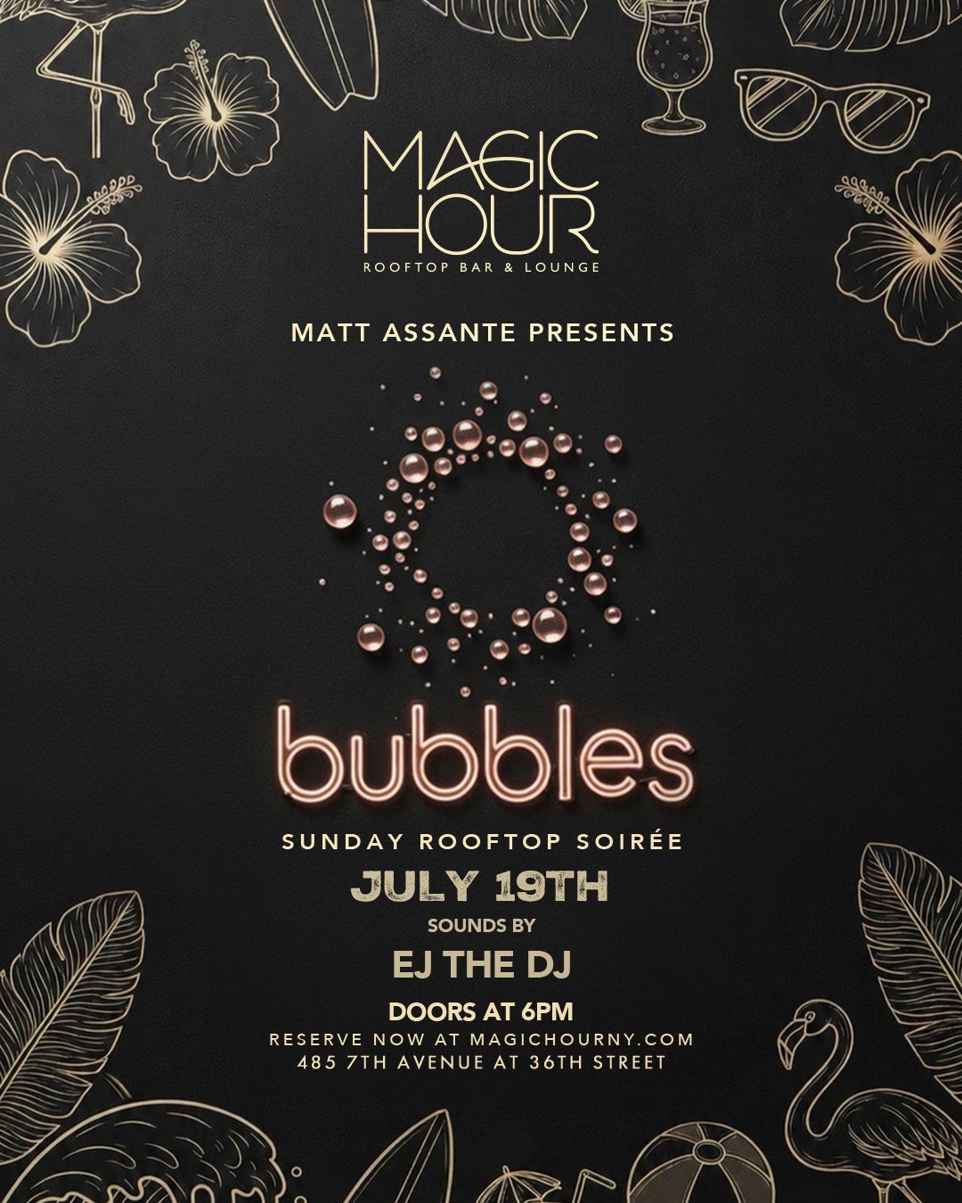 7/19/2026 – Sunday Bubbles  – Magic Hour Rooftop