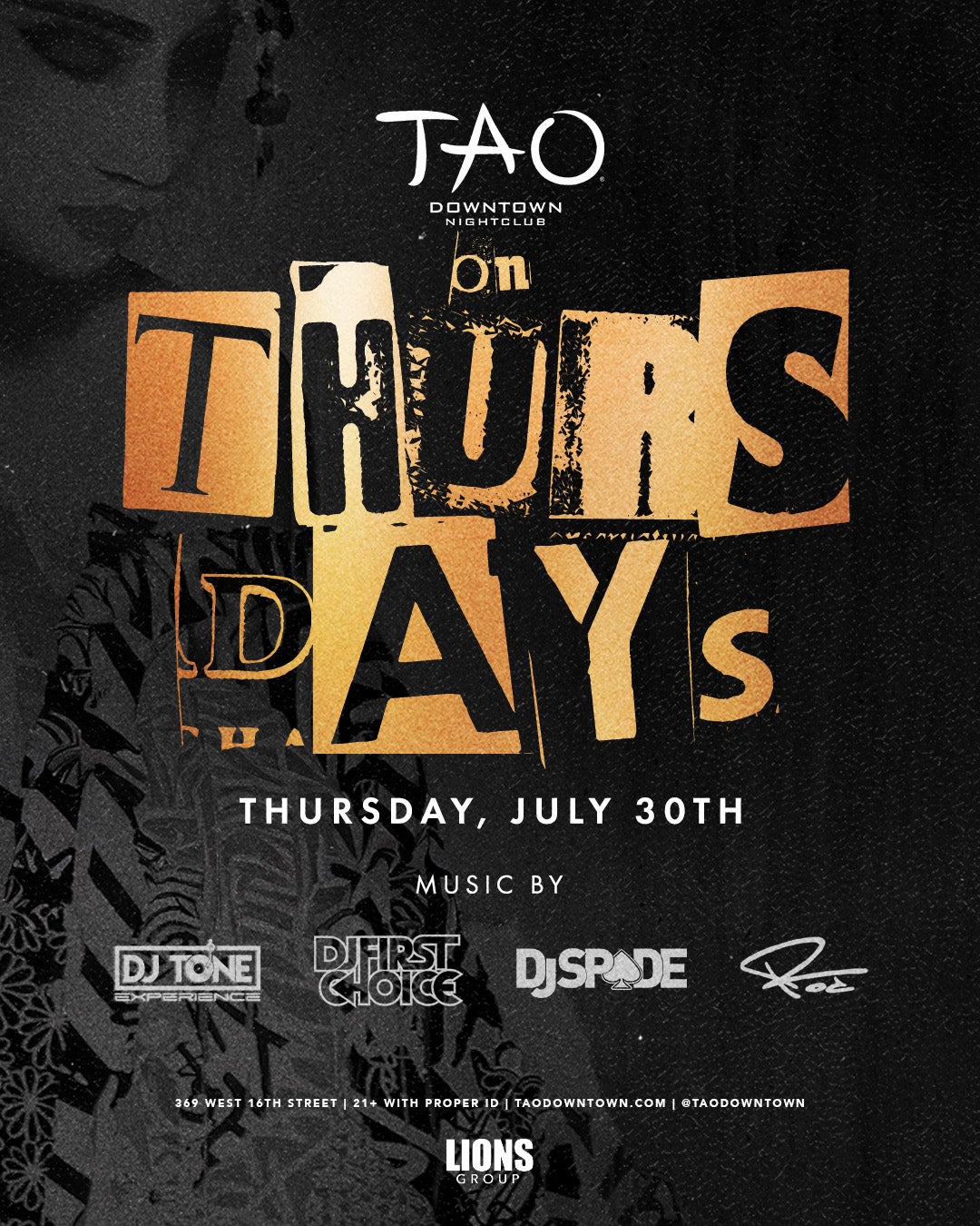 7/30/2026 – Spade – TAO Downtown Nightclub