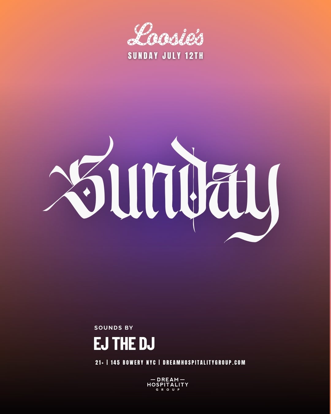 7/12/2026 – Sunday Night – Loosie’s Nightclub