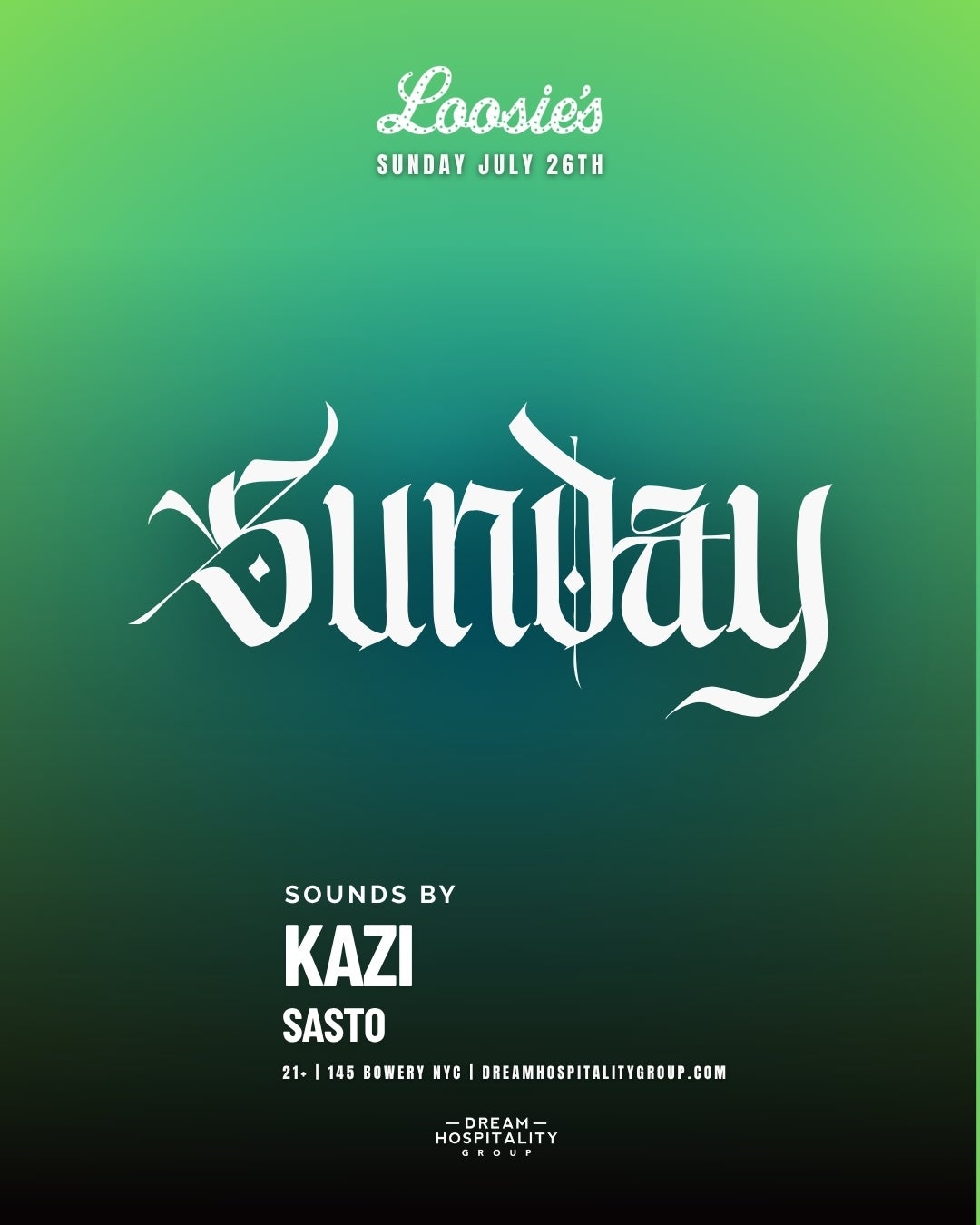 7/26/2026 – Sunday Night – Loosie’s Nightclub