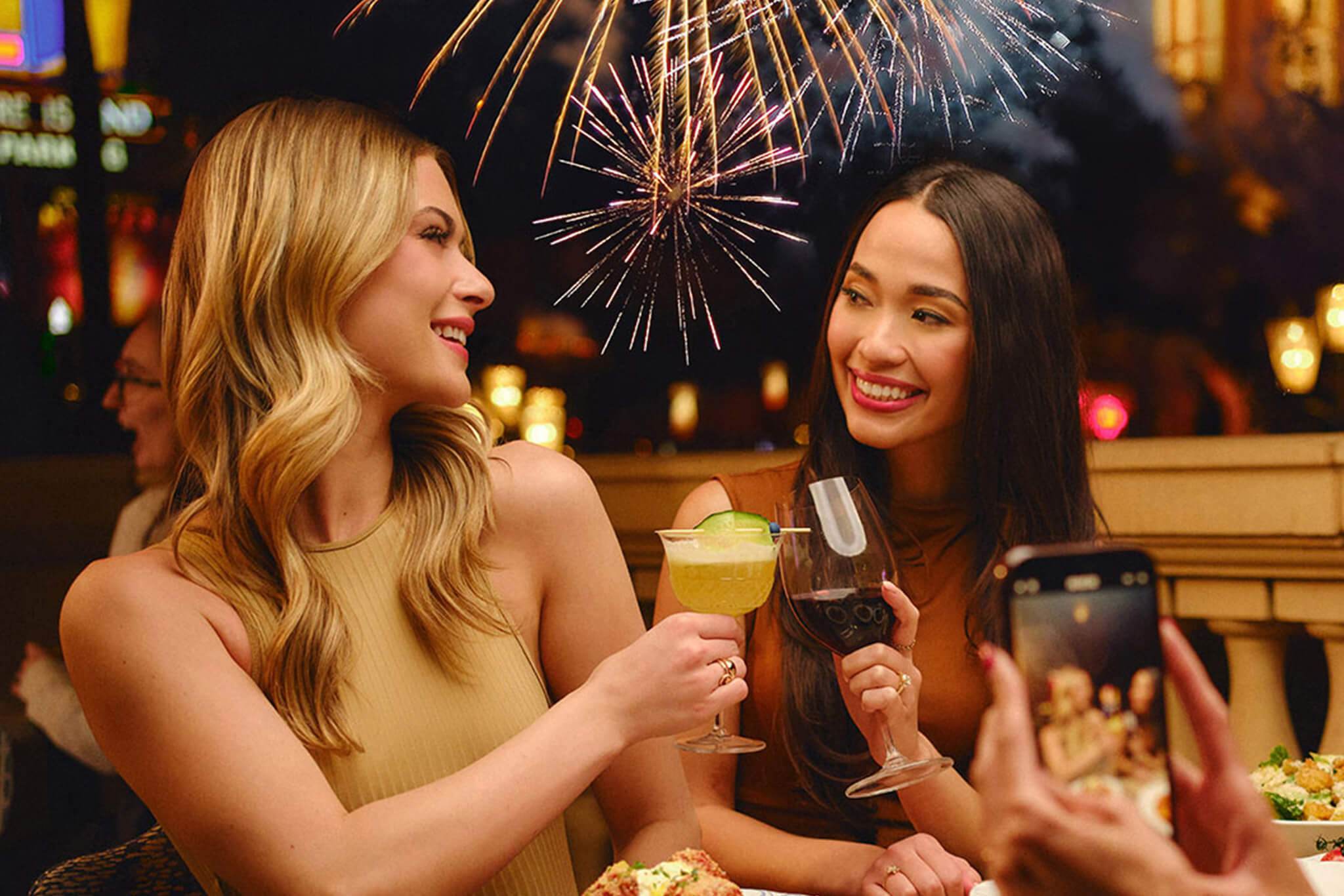 girls at lavo with fireworks