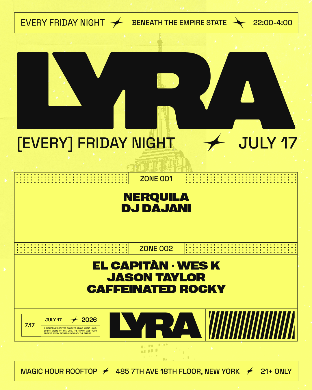 7/17/2026 – Lyra Rooftop Party | Fridays – Magic Hour Rooftop