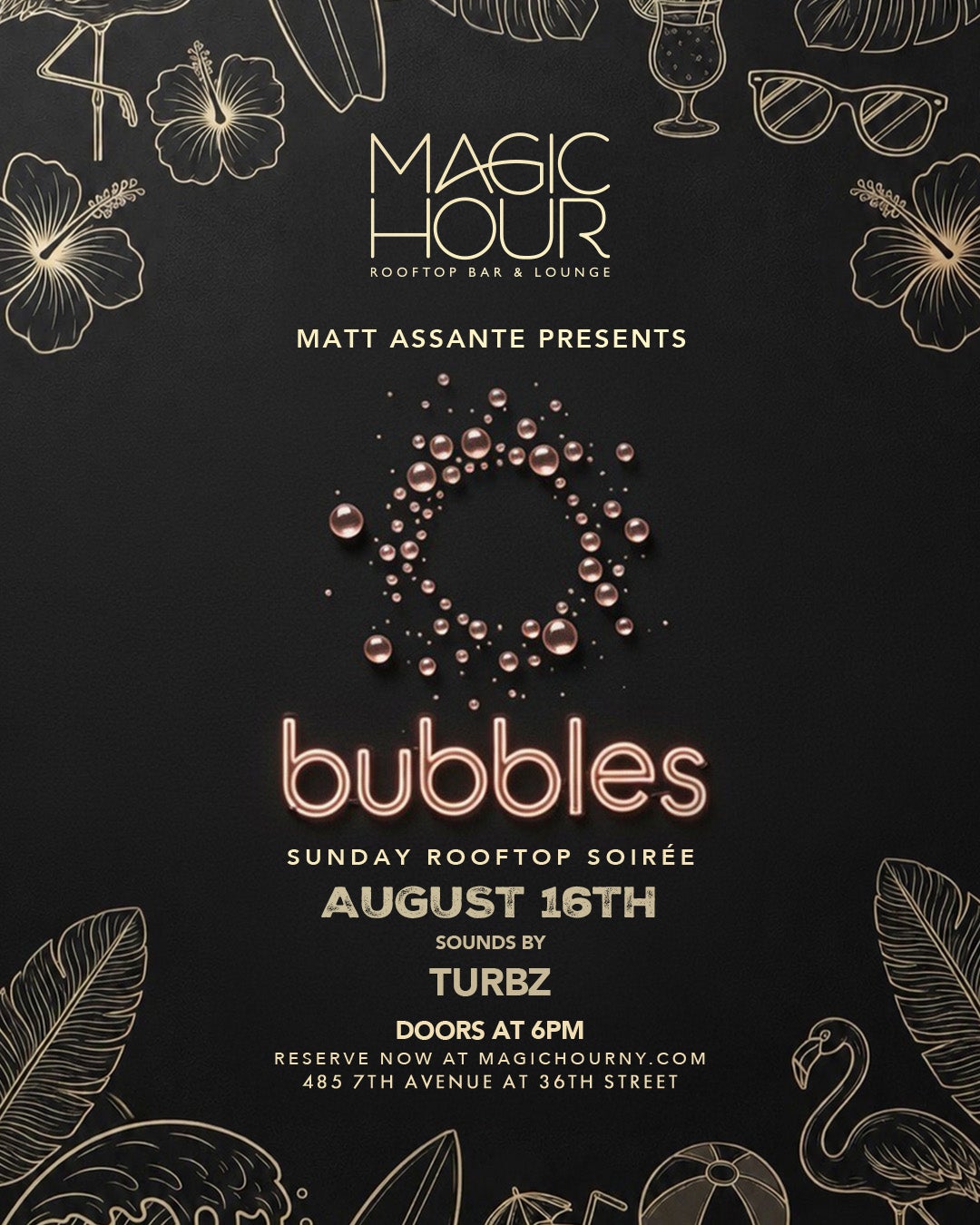 8/16/2026 – Sunday Bubbles – Magic Hour Rooftop