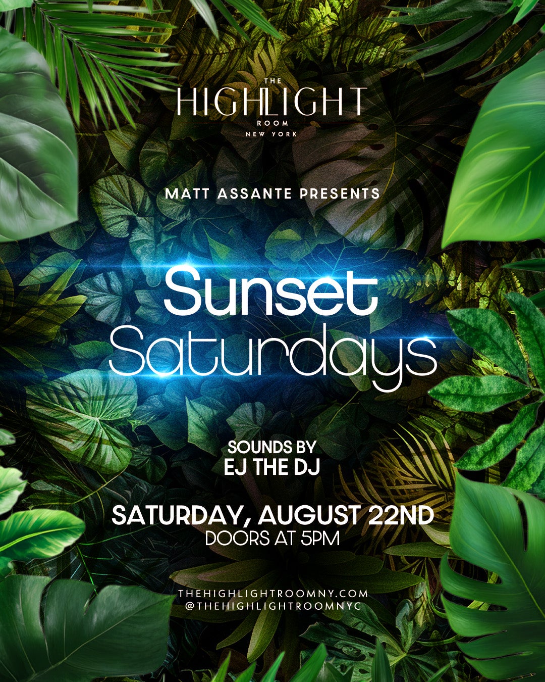 8/22/2026 – Sunset Saturdays | EJ The DJ – The Highlight Room