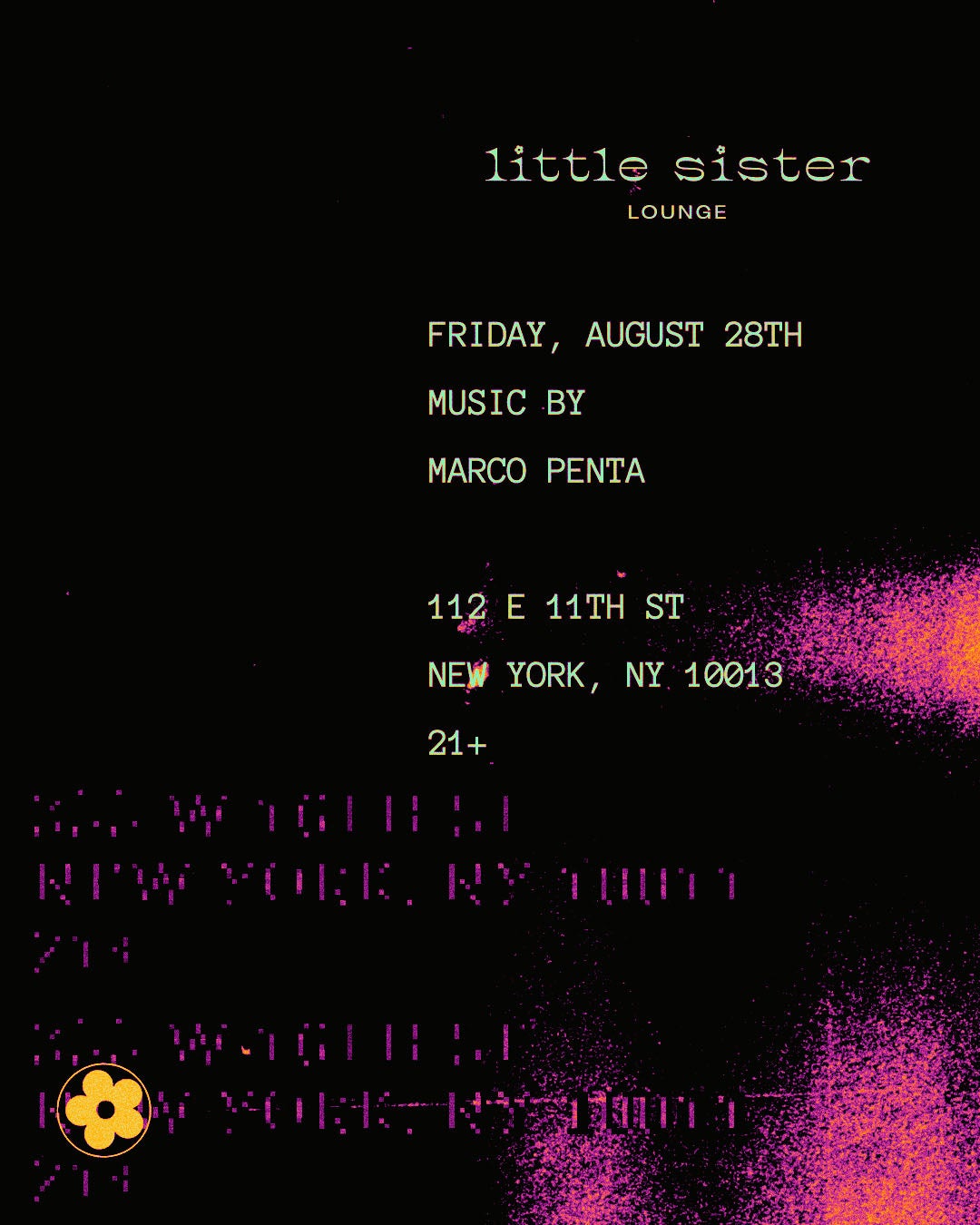 8/28/2026 – Marco Penta – Little Sister Lounge