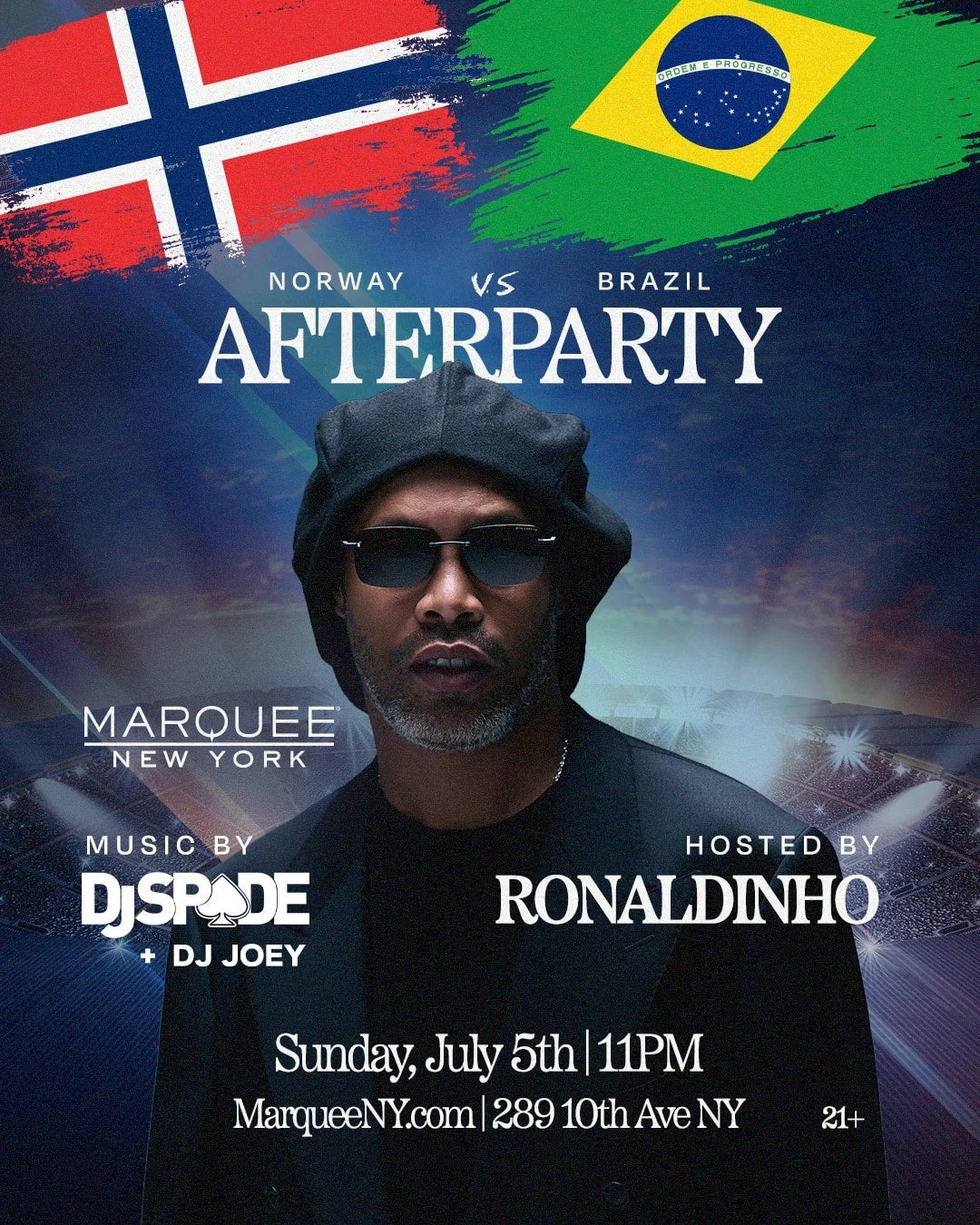 7/5/2026 – Norway vs Brazil Afterparty Hosted by Ronaldinho – Marquee