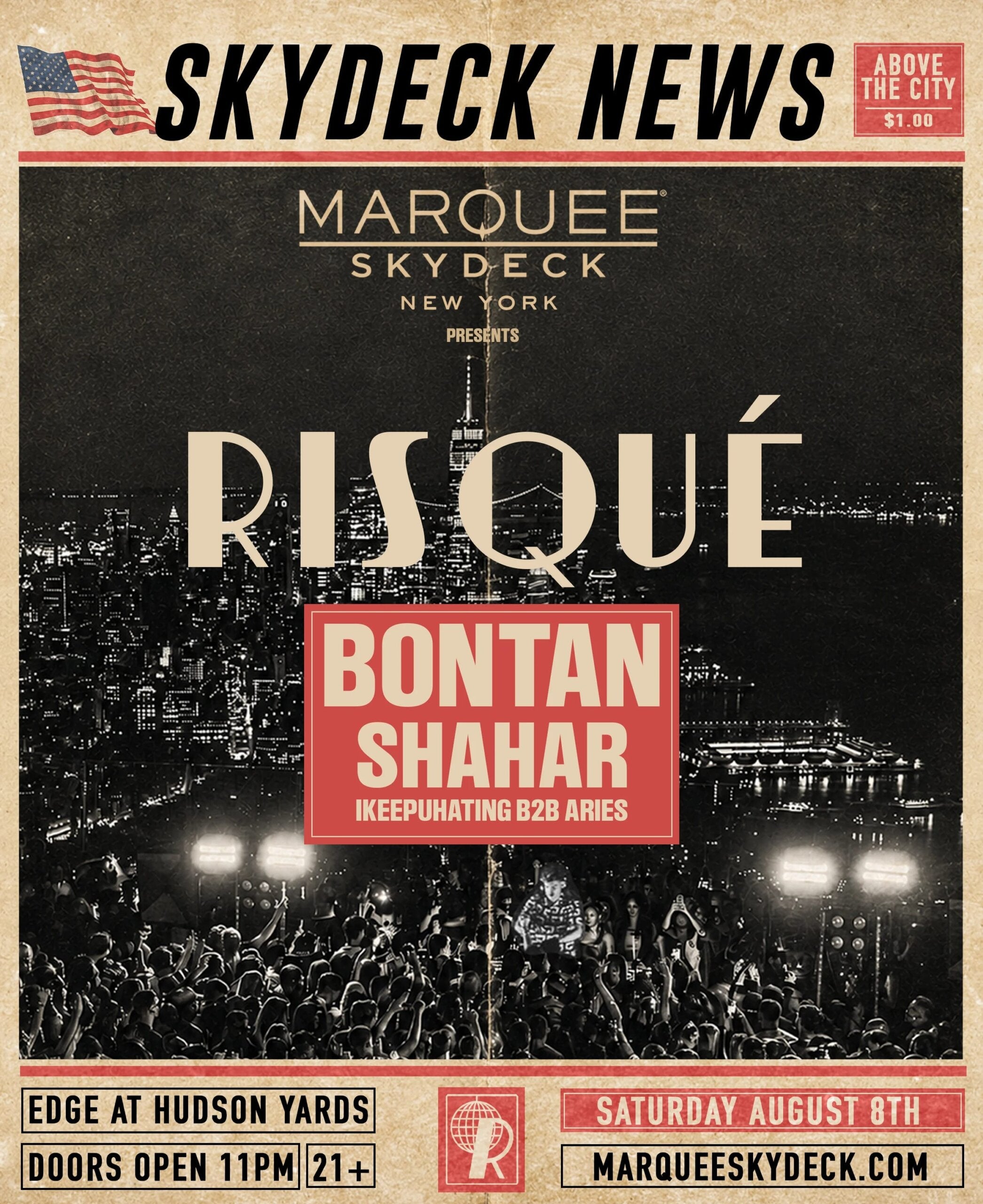 8/8/2026 – RISQUÉ: Bontan | Shahar – Marquee Skydeck