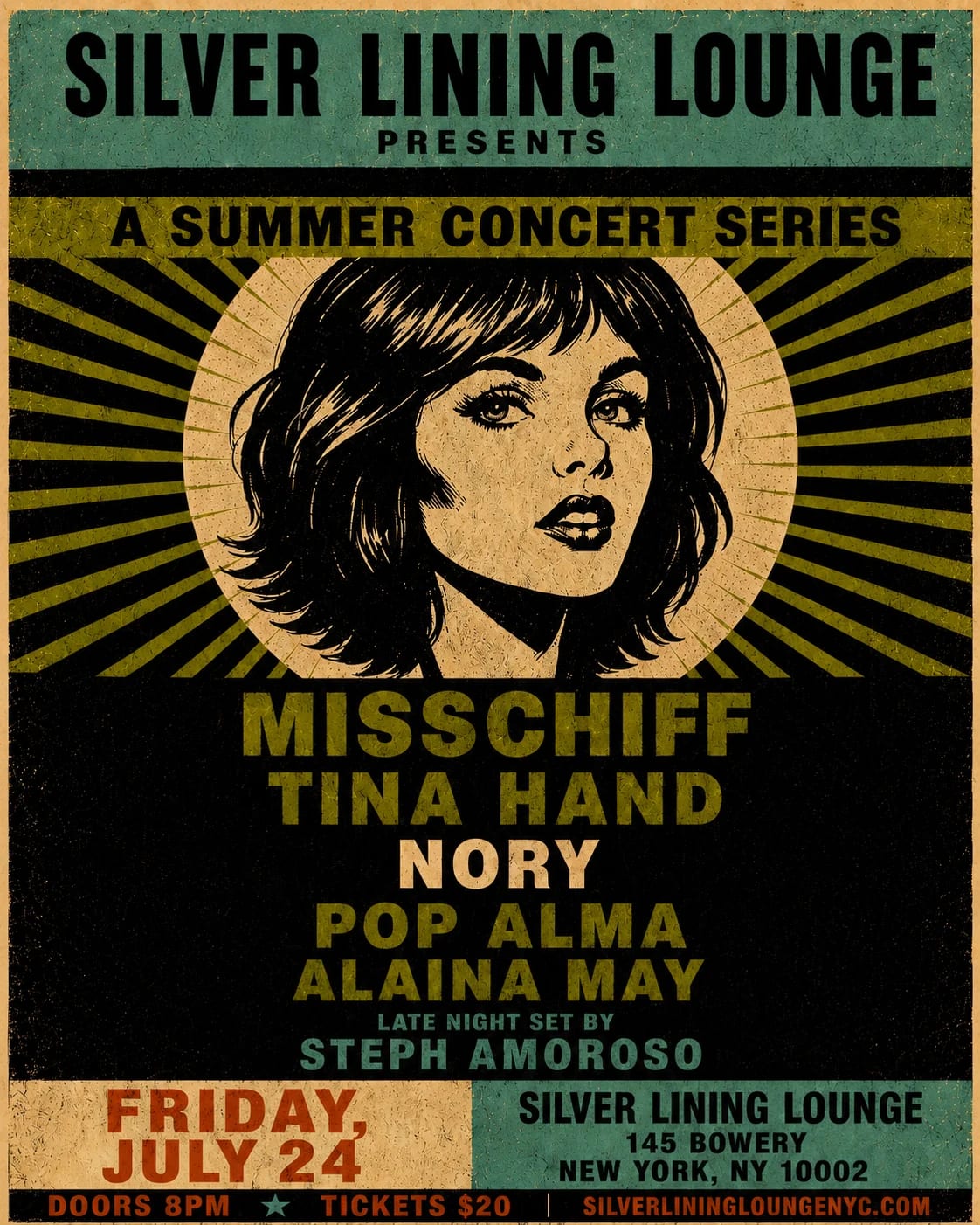 7/24/2026 – Misschiff, Tory Hand, Nory, Pop Alma, Steph Amoroso – Silver Lining Lounge
