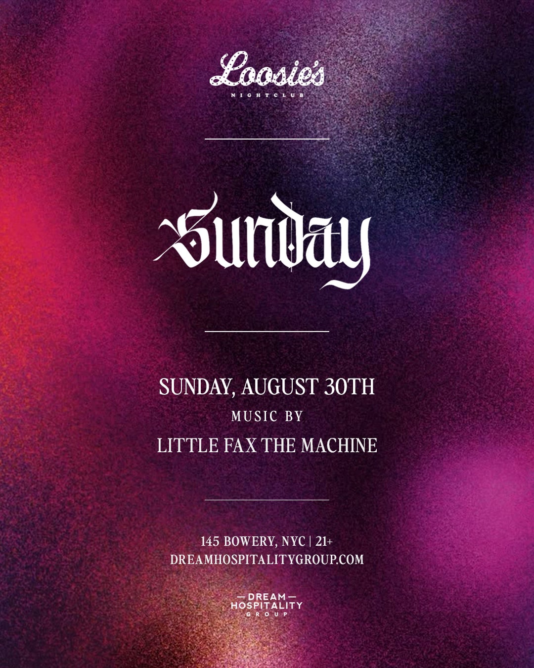 8/30/2026 – Sunday Night – Loosie’s Nightclub
