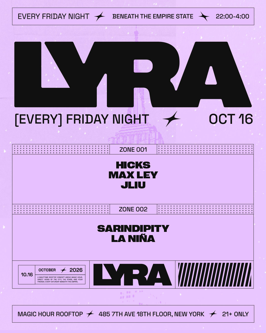 10/16/2026 – Lyra Rooftop Party | Fridays – Magic Hour Rooftop