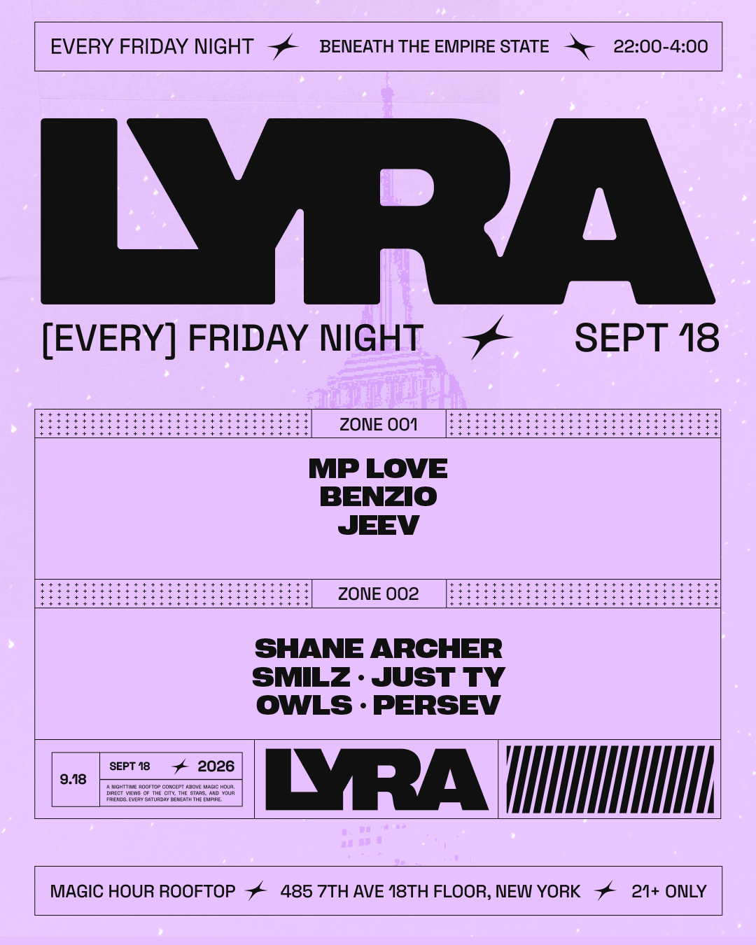 9/18/2026 – Lyra Rooftop Party | Fridays – Magic Hour Rooftop